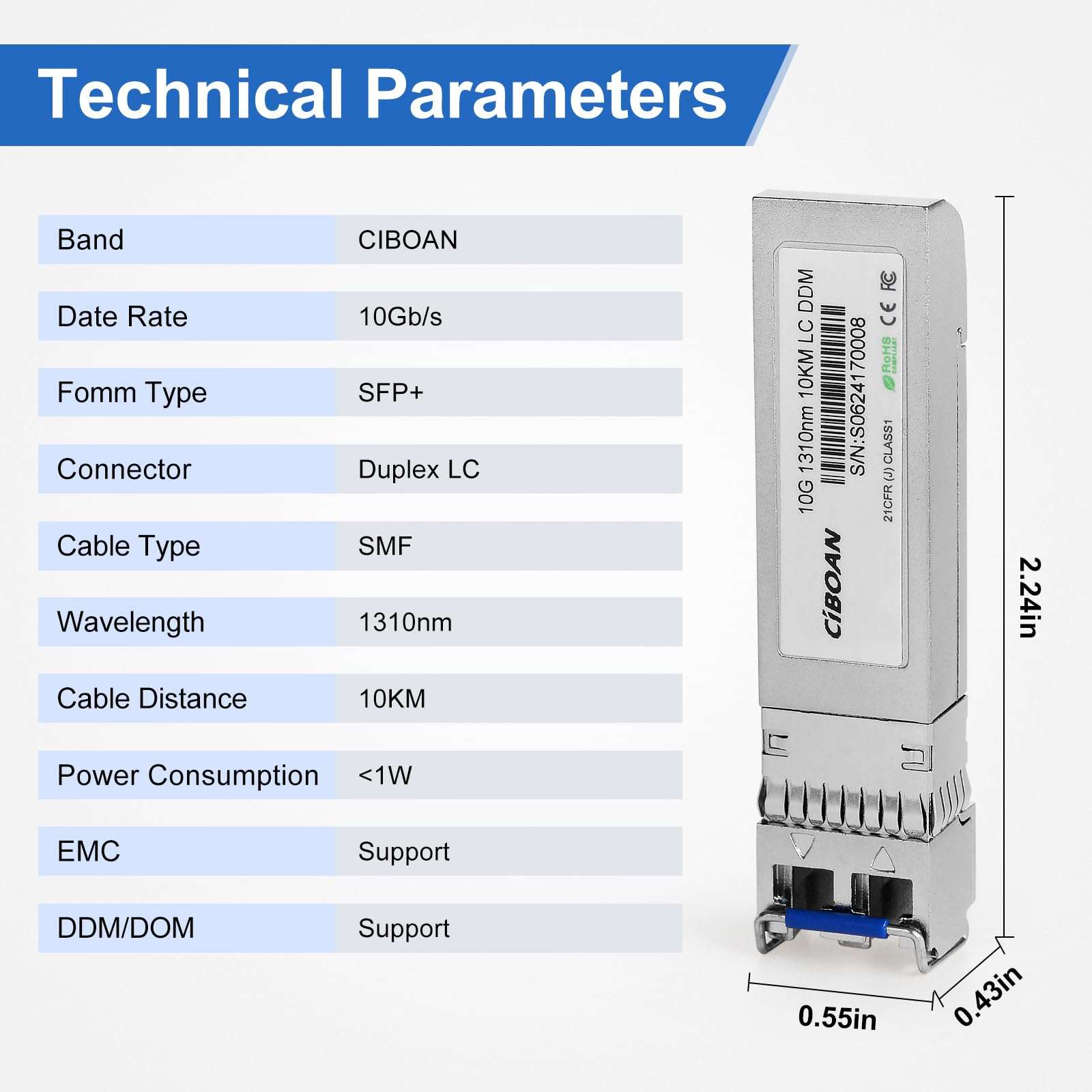 10G SFP+LC Transceiver, 10G 1310nm SMF SingleMode SFP Fiber Optic Module,Up to 10km, for Cisco SFP-10G-LR, Meraki MA-SFP-10GB-LR, Ubiquiti UniFi UF-SM-10G, Mikrotik, and More (1 Pack) (10G 1310nm) 4