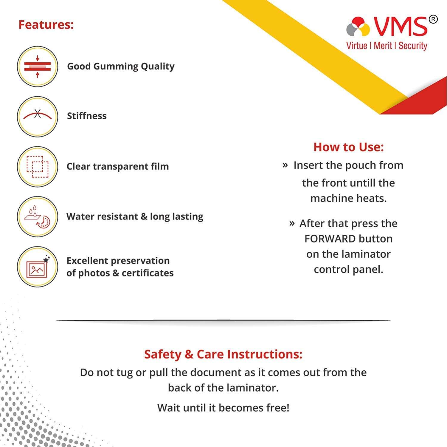 VMS Starlam 100x230mm 125 Micron Lamination Pouch 2 x 100 Sheets 4