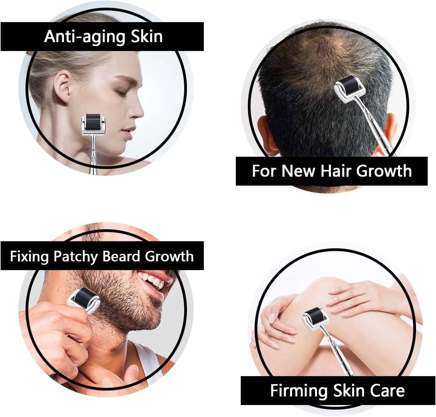 Kliffoo Derma Roller 1mm for Women And Men With Case For Face,Scalp Hair & Beard Regrowth,Treats Acne, Scar, Stretchmarks,Wrinkles -Safe & effective to use -Titanium Micro Needles Derma Roller 5