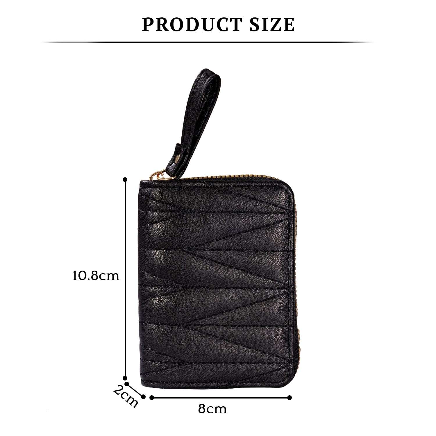 SYGA Wallet for Girls & Women's Credit Card Purse Small Coin Storage Bag with Zipper Closure, Fashionable Small Coin/Cash Purse (Black) 5