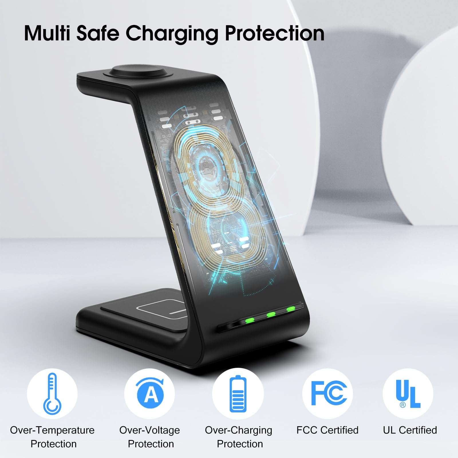 Wireless Charger 3 in 1 for iPhone/iWatch/Airpods, Charging Station for iPhone 15/14/13/12/11/Pro Max/SE/X/XS/8, Multi Charger Stand for Apple Watch 9/8/7/6/SE/5/4/3/2, for Airpods 3/Pro/2 3