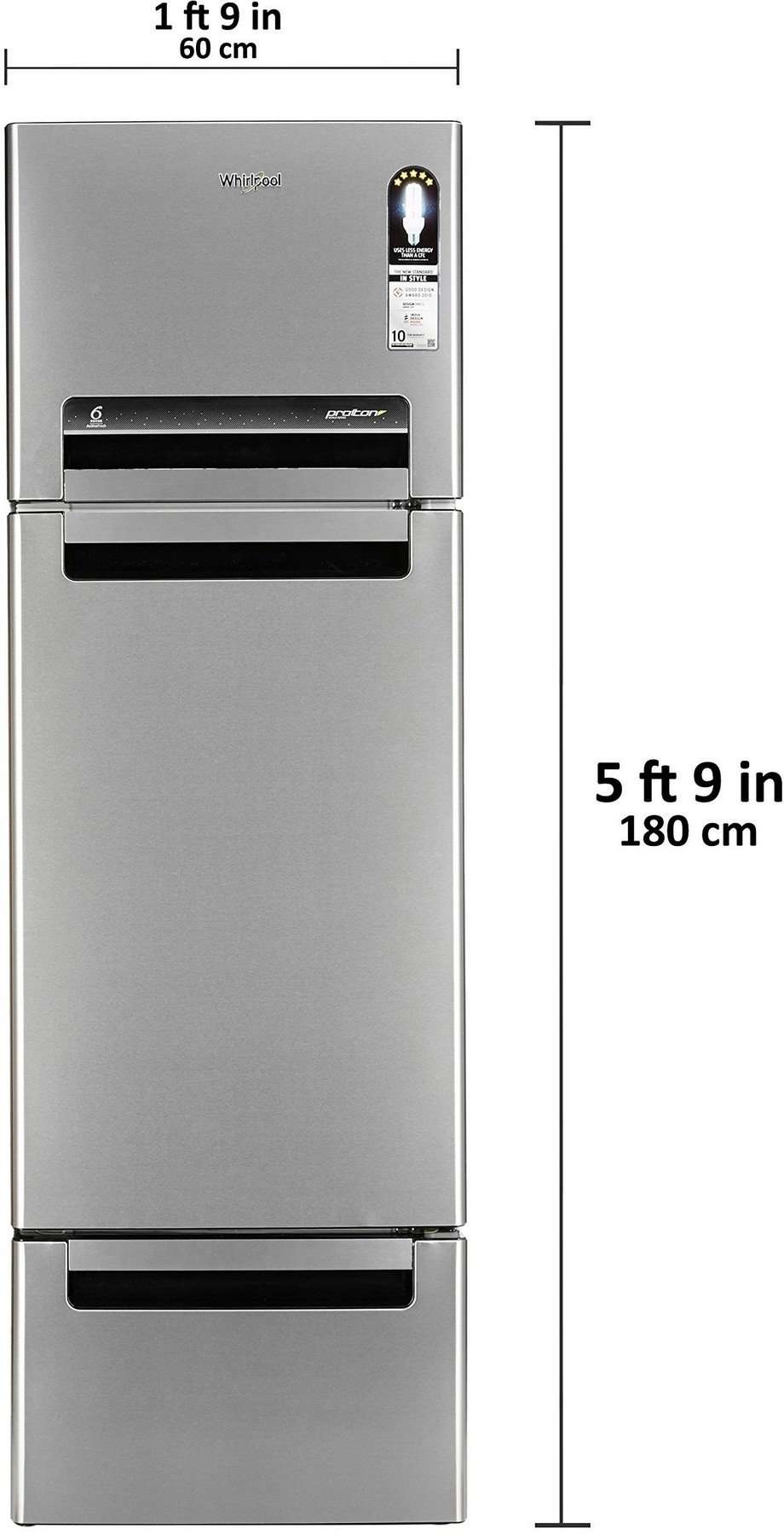 Whirlpool 330 L Frost Free Multi-Door Refrigerator(FP 343D PROTTON ROY ALPHA STEEL (N), Alpha Steel) 6