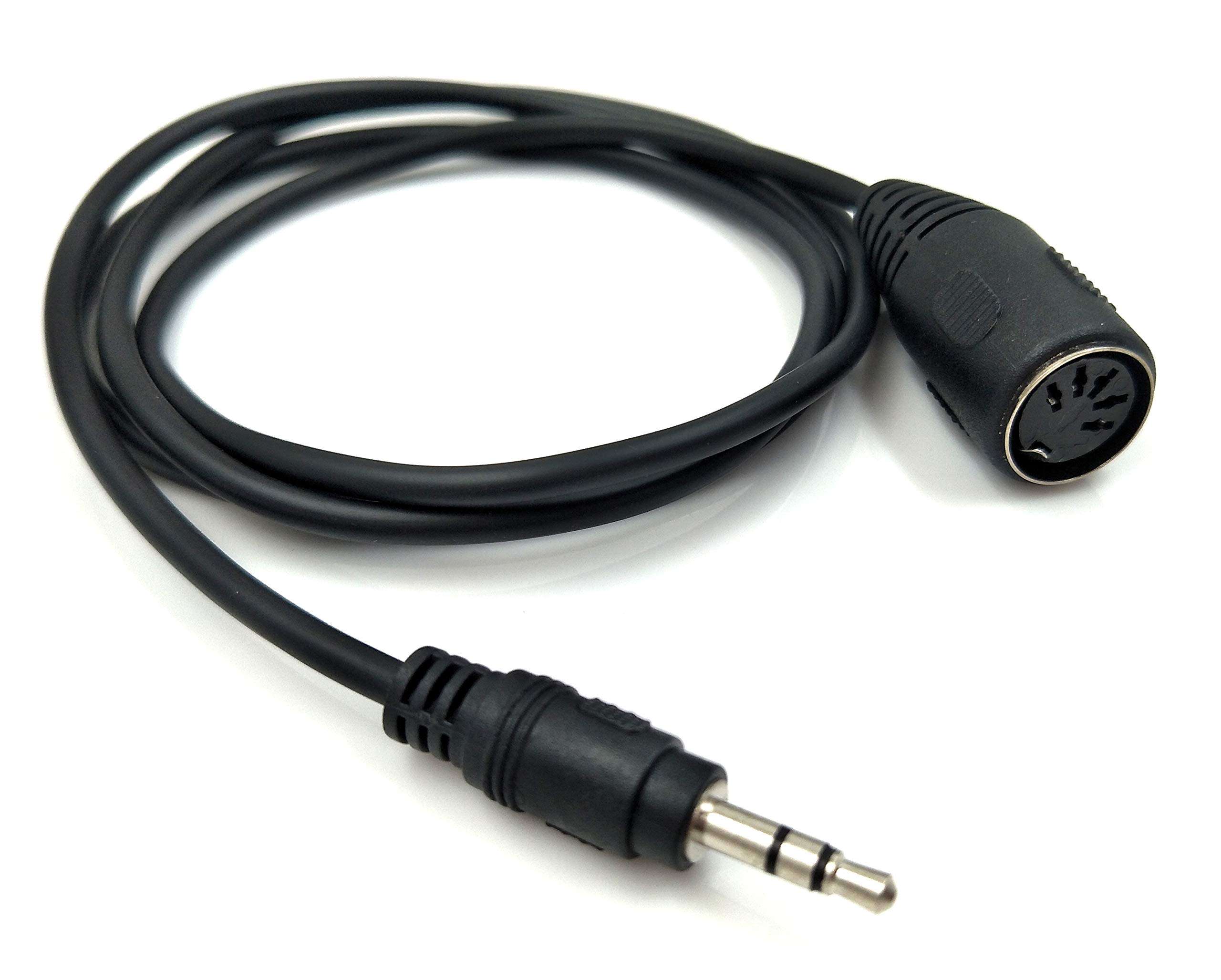 Poyiccot 3.5mm to 5 Pin DIN Female Cable, 5 pin DIN Female to 3.5mm Male Connector Jack Plug Wire Cord for MIDI Keyboard (1m /3.3feet) 5