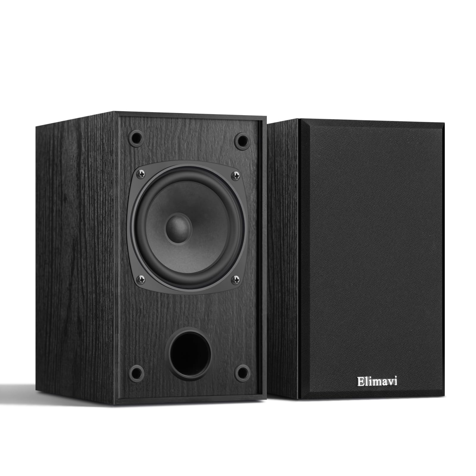 Elimavi 30W*2 Passive Bookshelf Speakers for Record Players and Home Theater Systems, Midrange and High-Frequency Stereo Speakers, Indoor Rear Surround Speakers, Requires a Receiver or Amplifier,Black