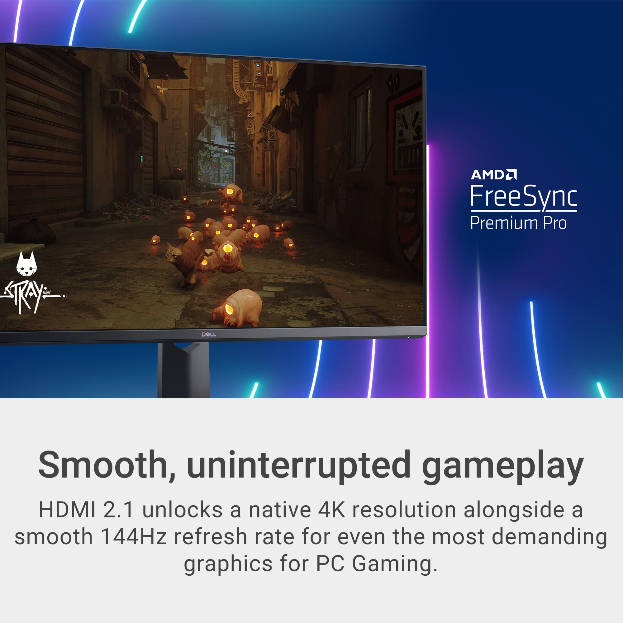 Dell G3223Q Gaming Monitor - 32-Inch 4K Ultra UHD (3840x2160), 144Hz 1Ms Display, AMD FreeSync+NVIDIA G-SYNC Compatible, Height/Swivel/Tilt Adjustability, 3Yr Advanced Exchange - Black 2