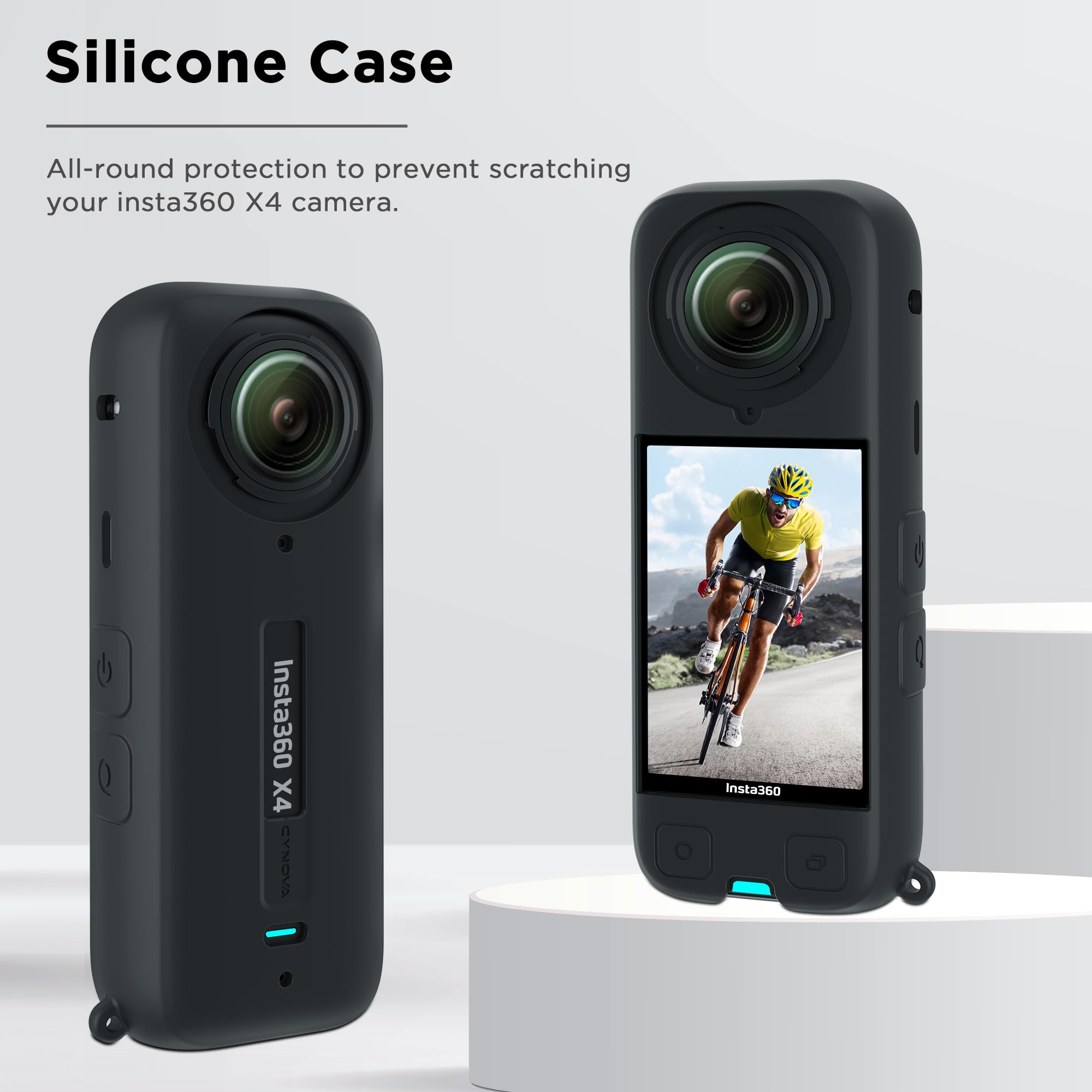 CYNOVA Insta 360 X4 Accessories Kit, Includes Insta 360 X4 Silicone Case / Screen Protectors / Lens Cap for Insta360 X4 Accessories Bundle 6