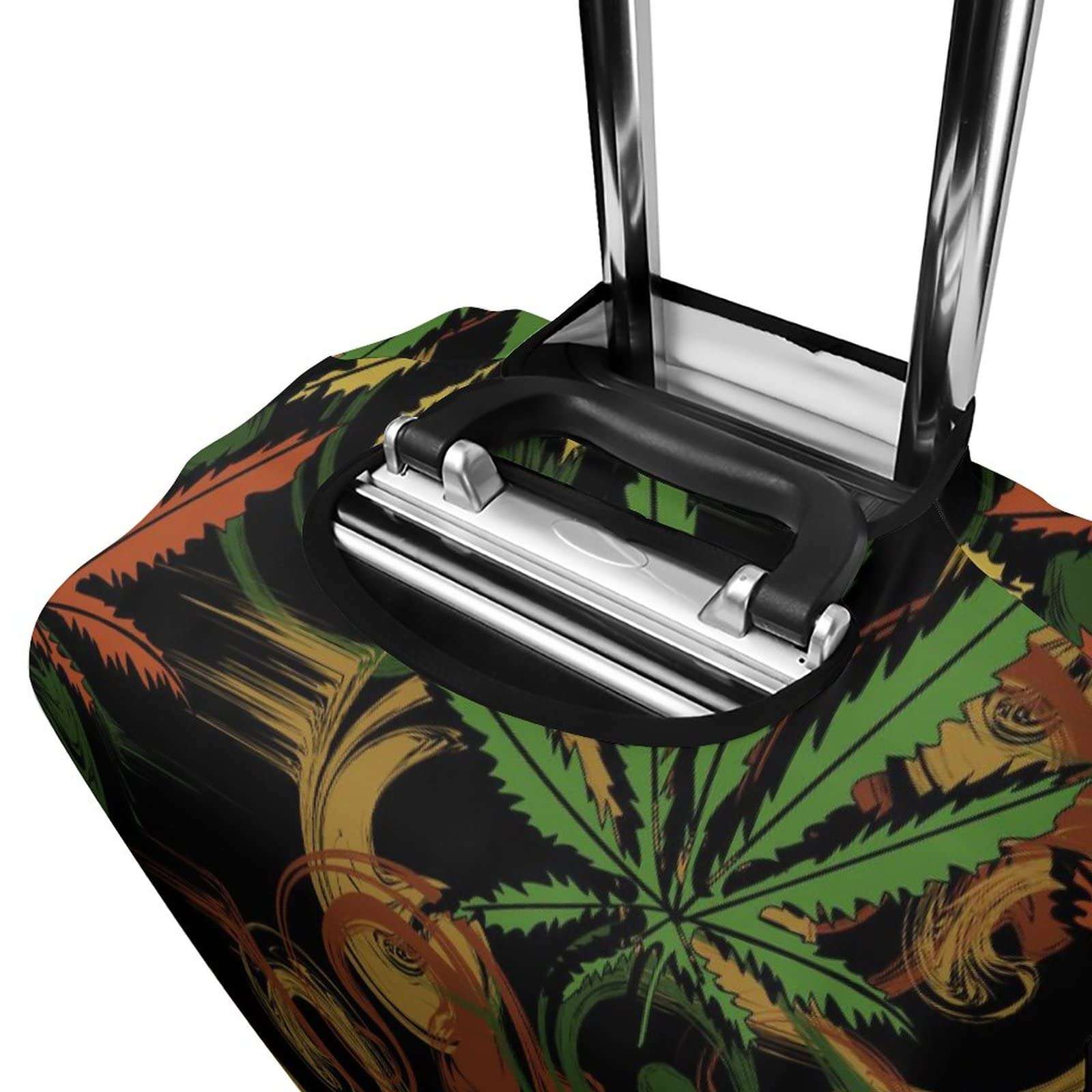 Rasta Weed Leaf Luggage Cover Washable Suitcase Protector Travel Essentials for 21/24/26/30/32 Inches Baggage L 6
