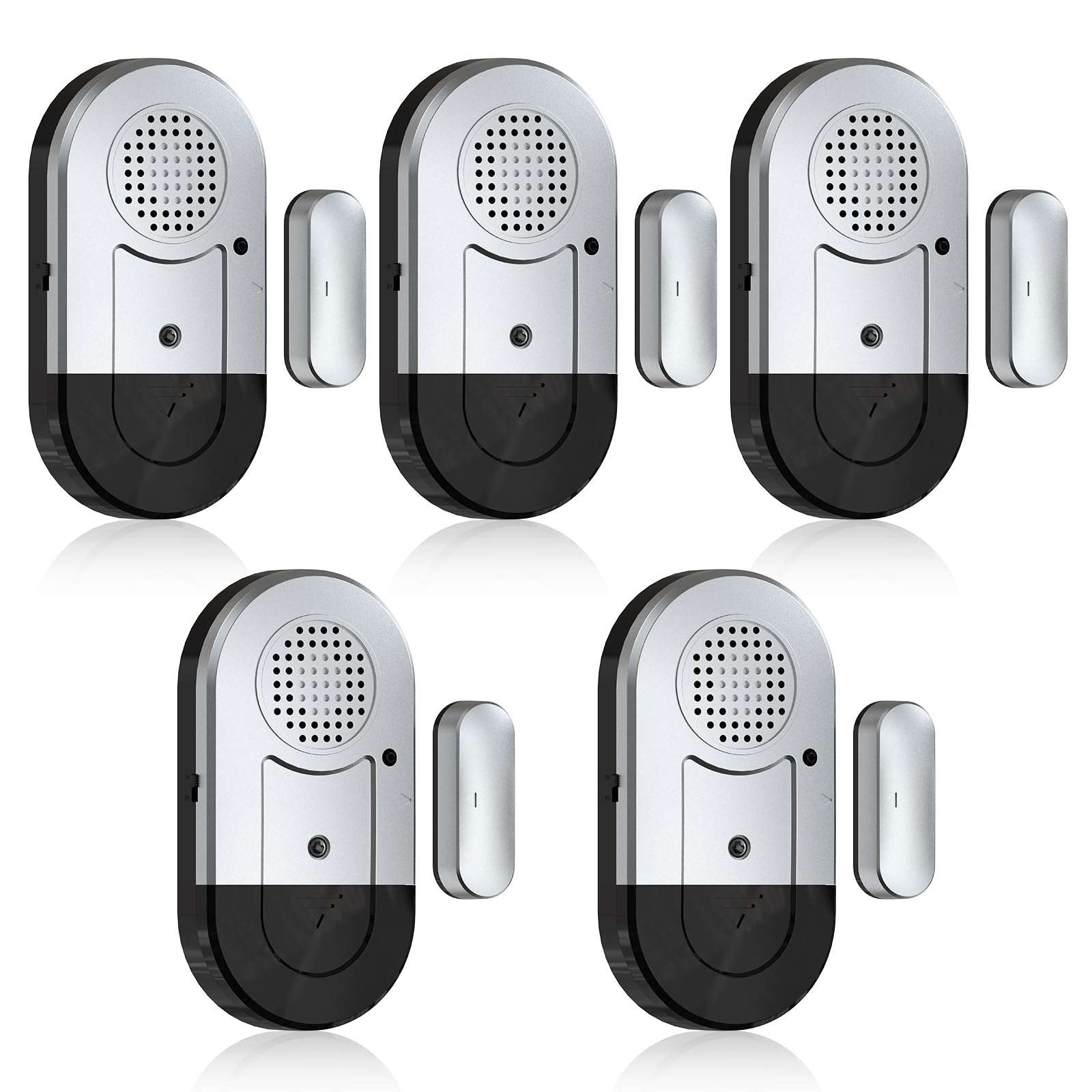 Sanjie Door Alarms When Opened,Door/Window Alarm Sensors for Kids Safety/Home Security/Pool/Garage/Dementia/Toddler/Travel Security,Easy to Install,Volume Control/Loud Alert,Long Battery Life,5 Pack 1
