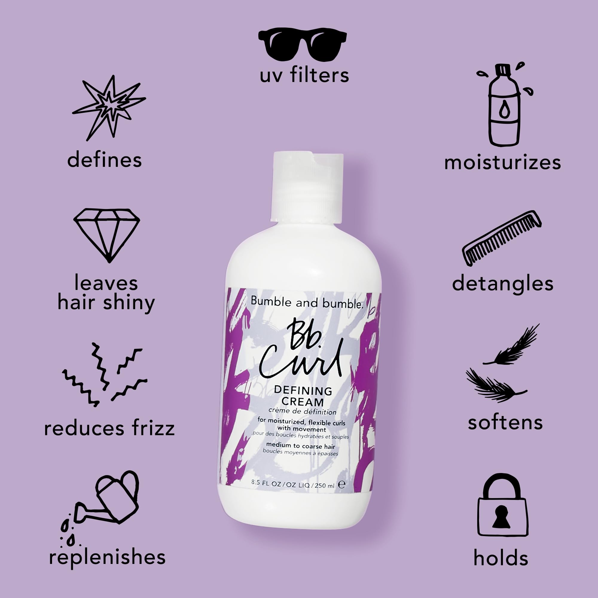 Bumble and bumble. Curl Defining Hair Styling Cream | For Moisturized Flexible Curls | Frizz Control | Coily, Curly, Wavy | With Jojaba, Avocado + Coconut Oil | Travel Size, 2 Fl Oz 6