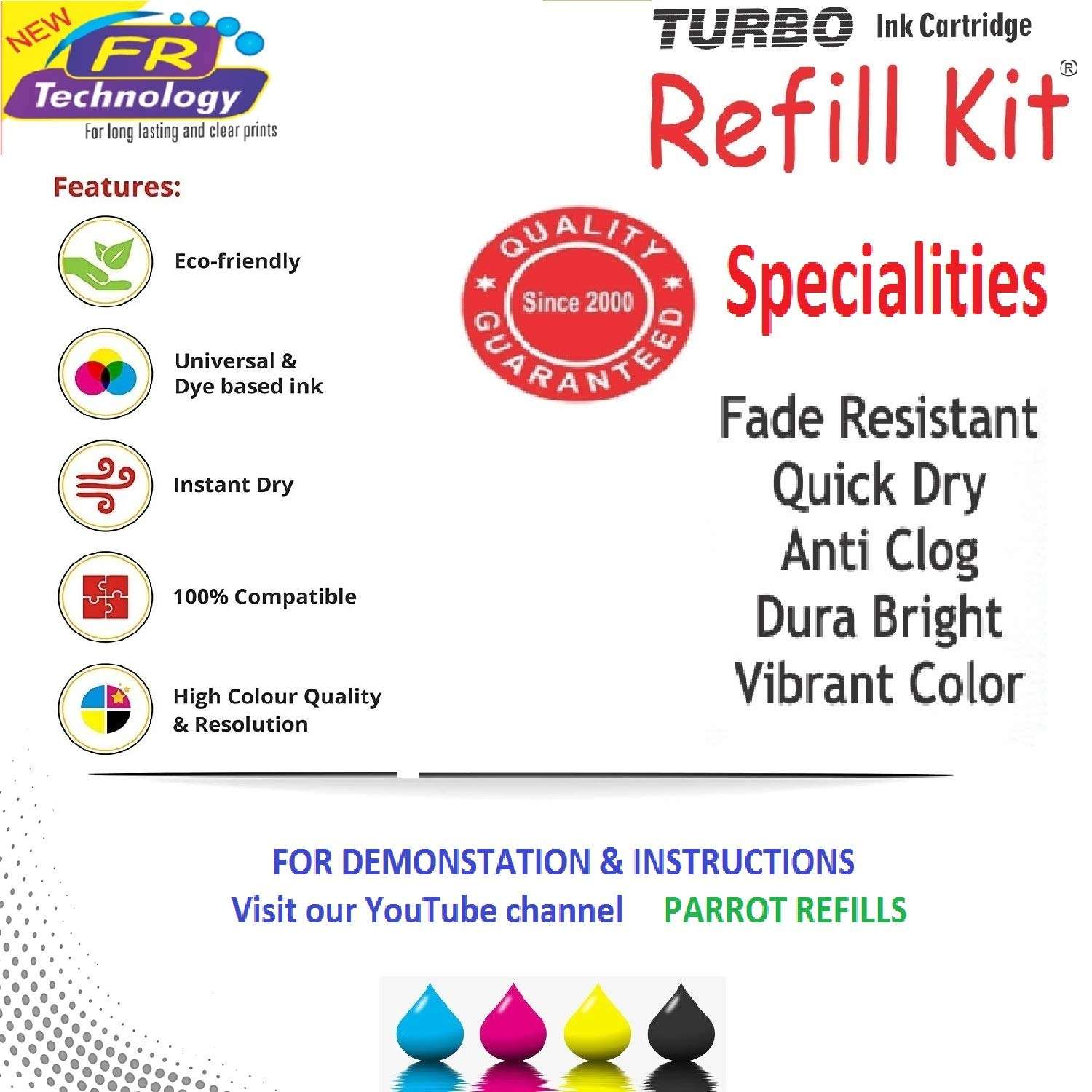 Turbo Ink cartridge Refill Kit Compatible for HP 46 tri Color Ink Advantage Printer Cartridge 3
