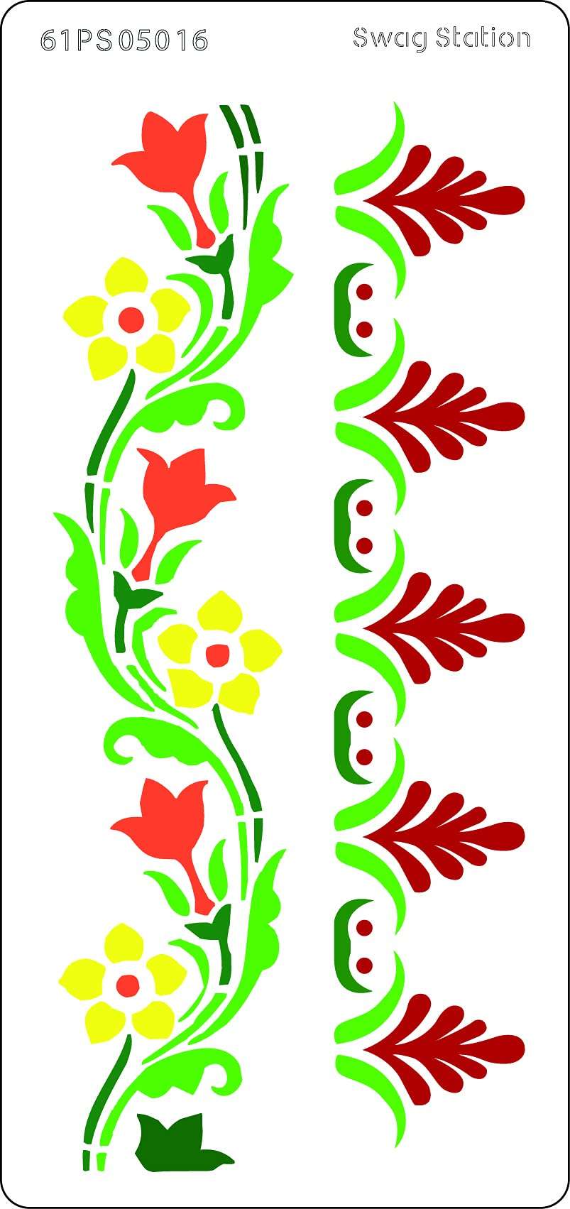 SWAGSTION Border Stencils Designs for Painting - Border Stencil -4x8 Inches - Reusable DIY Stencils for Albums Card Making and Fabric Wall Painting - Border Stencil for Art and Craft 2