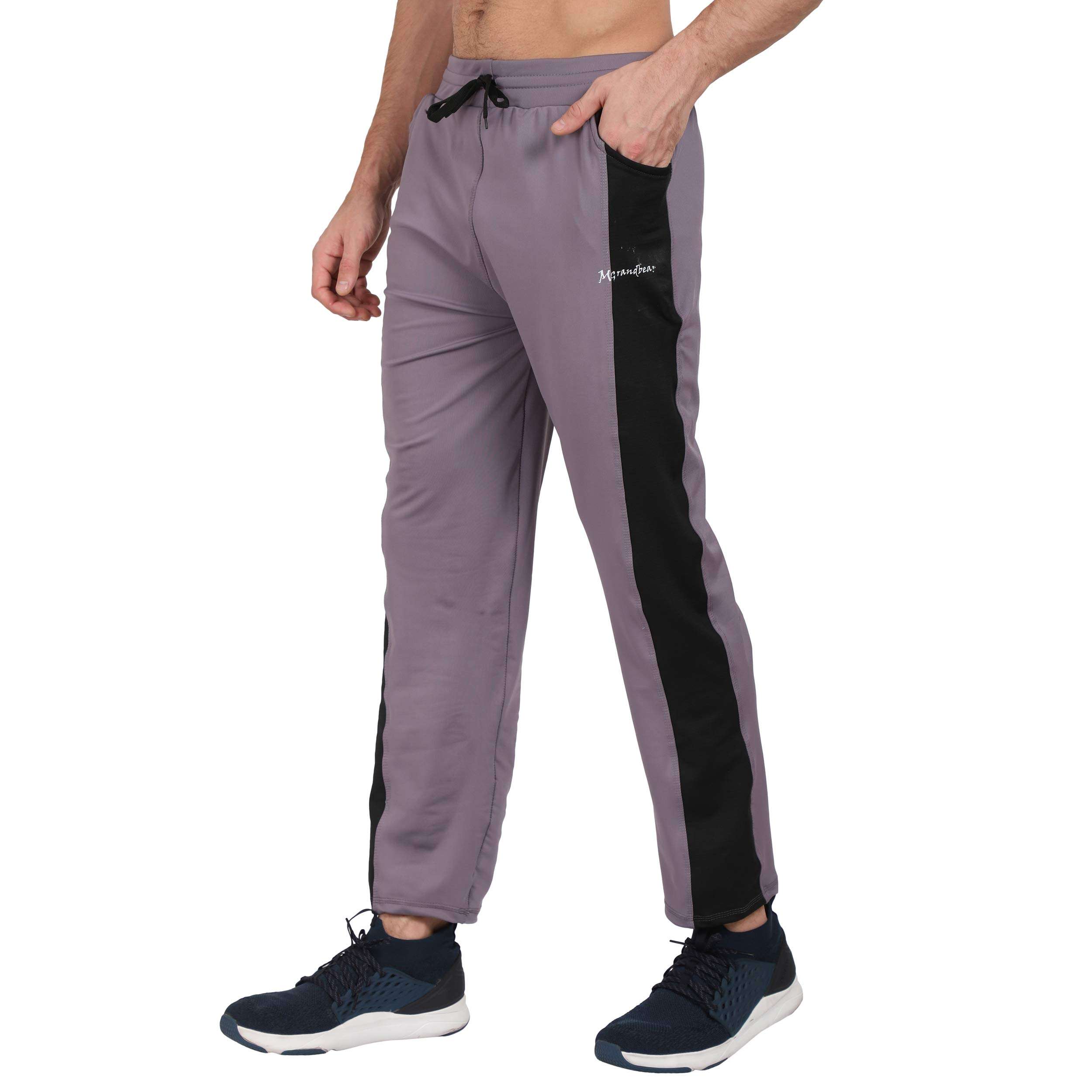 MGrandbear 4 Way Lycra/Fully Stretchable Gym/Track/Pyjama/Track Pants, Joggers, Sports Pajama Men's & Boys (30, Grey) 3