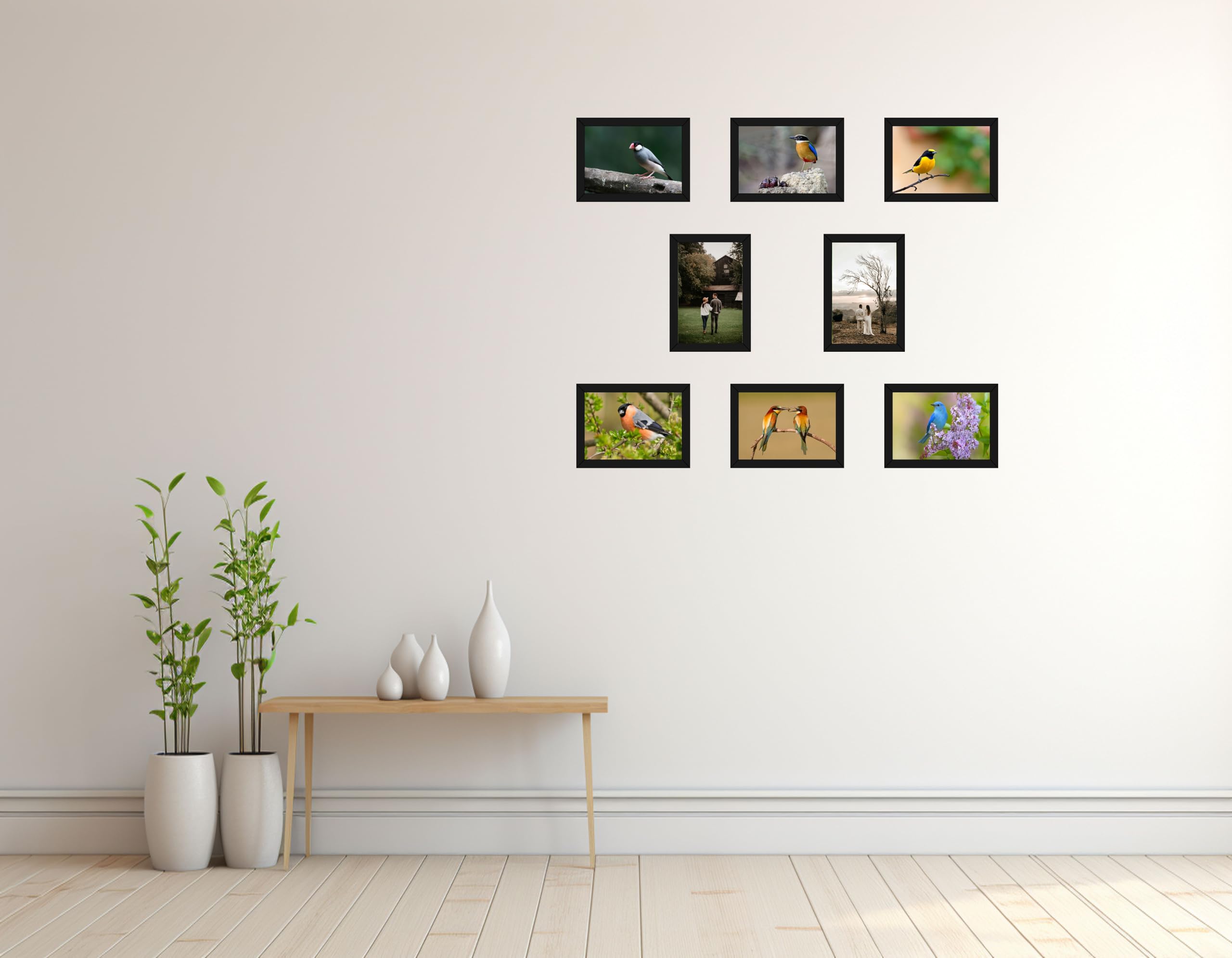 HK PRINTS Photo Frame for Home Office School Decoration Set of 8 A4 Frames Combo for Wall Hanging (8x12 Inch, Synthetic Wood, Plexiglass) F-8 4