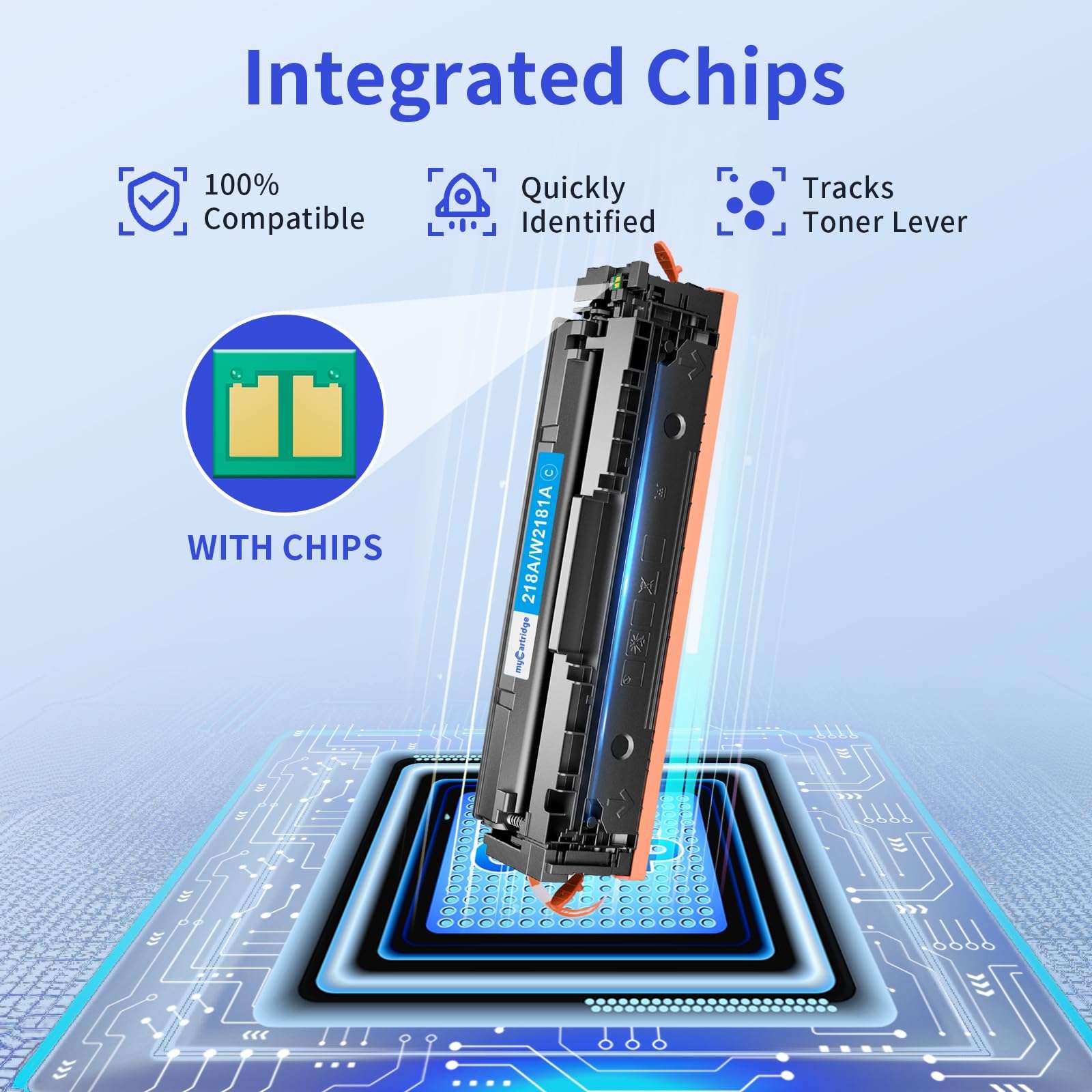 218A Toner Cartridges 4 Pack (with Chip) Compatible Replacement for HP 218A 218X for Color LaserJet Pro 3201dw MFP 3301fdw 3301cdw 3301sdw Printer Ink W2180A W2180X High Yield (BCMY, 4-Pack) 6