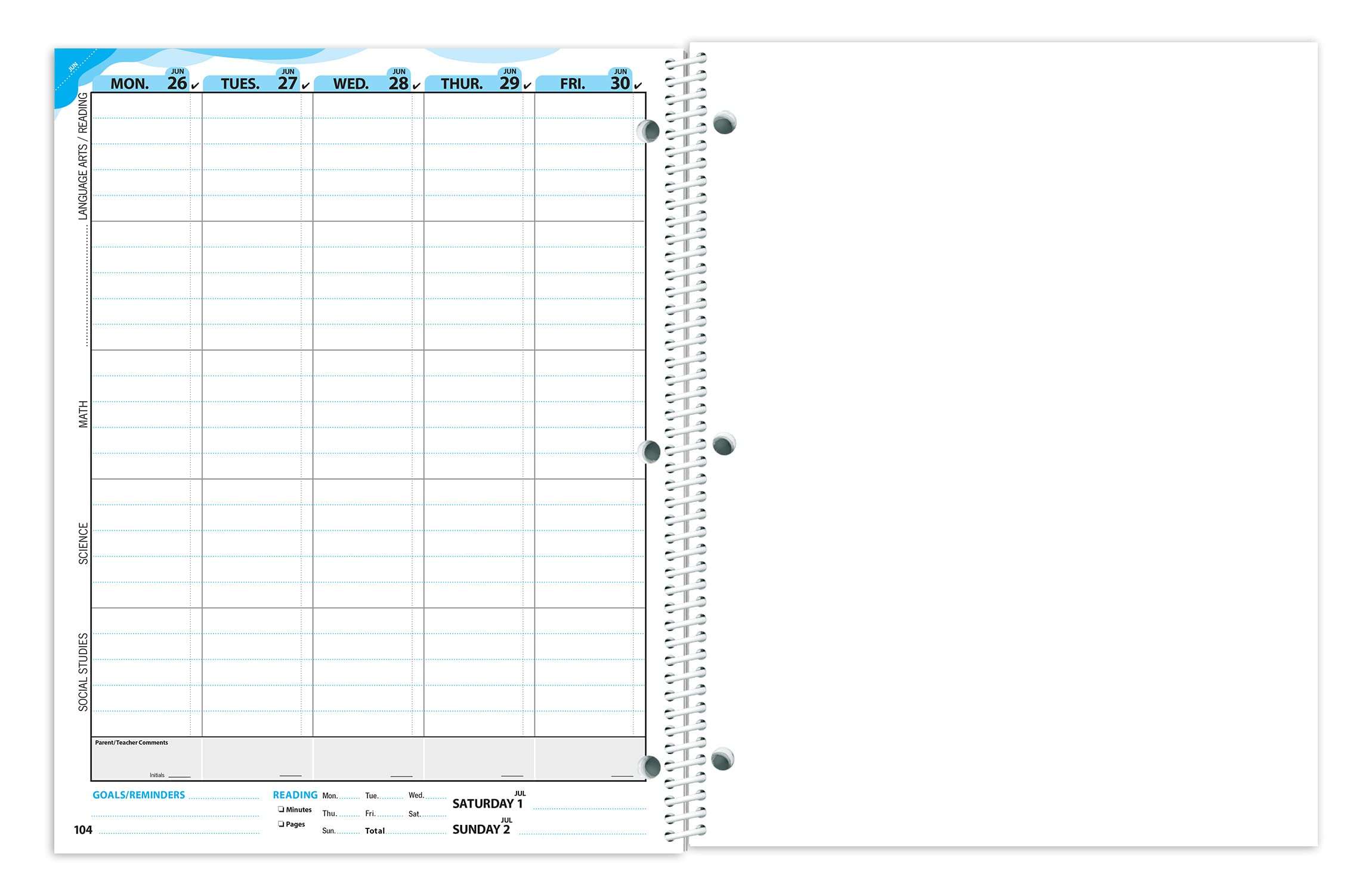 Dated Elementary Student Planner for 2022-23 Academic Year, School Mate Brand, 8.5"x11" Weekly Matrix Format 6