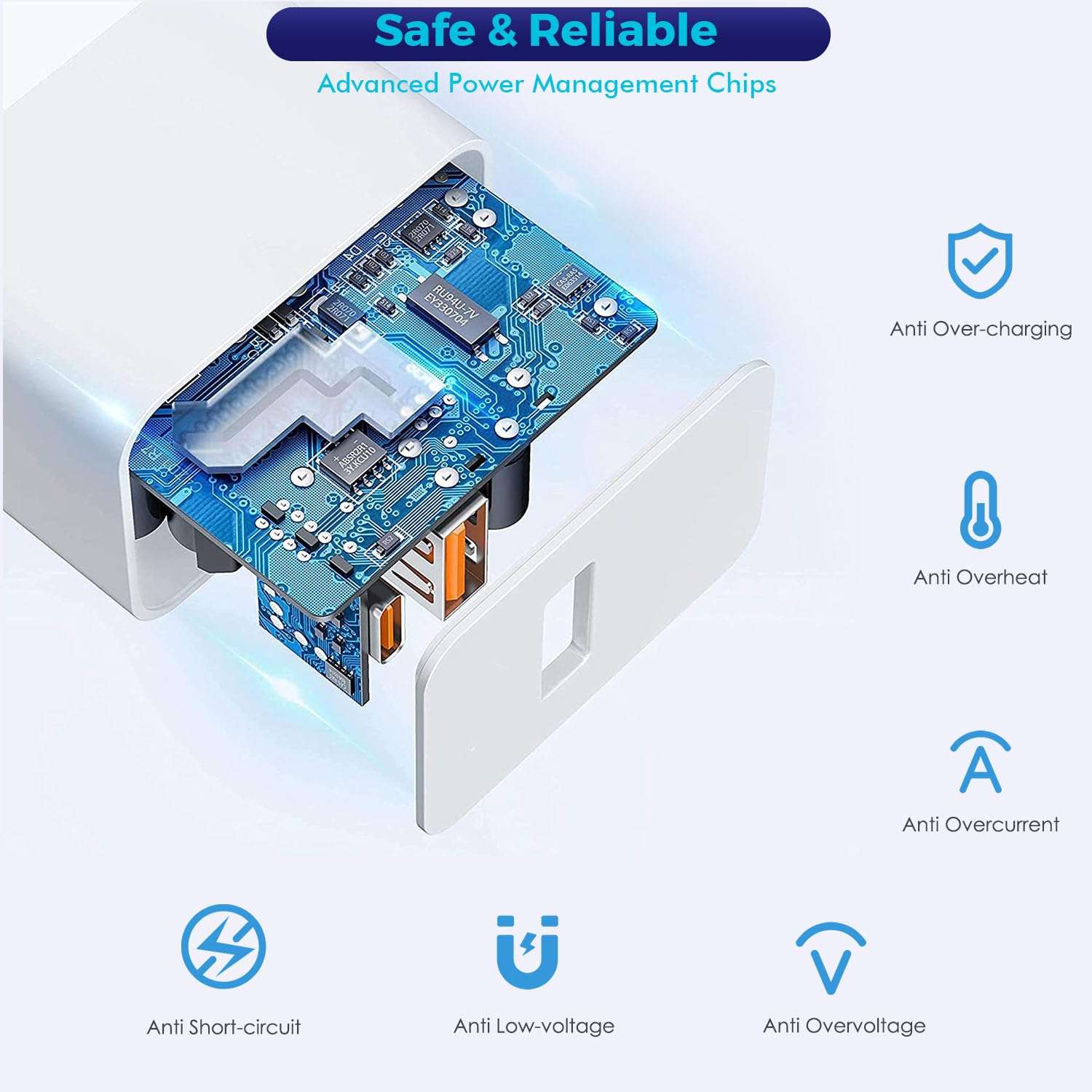 Articona Fast USB A Charger Block, 3Pack Quick 20W PD 3.0 Power Adapter USB A Wall Charger Cube Plug iPhone 15 Fast Charging for iPhone 15/14/13/12/11 Pro/Pro Max/XS/XR/X/SE,iPad,Watch Series 8/7 3