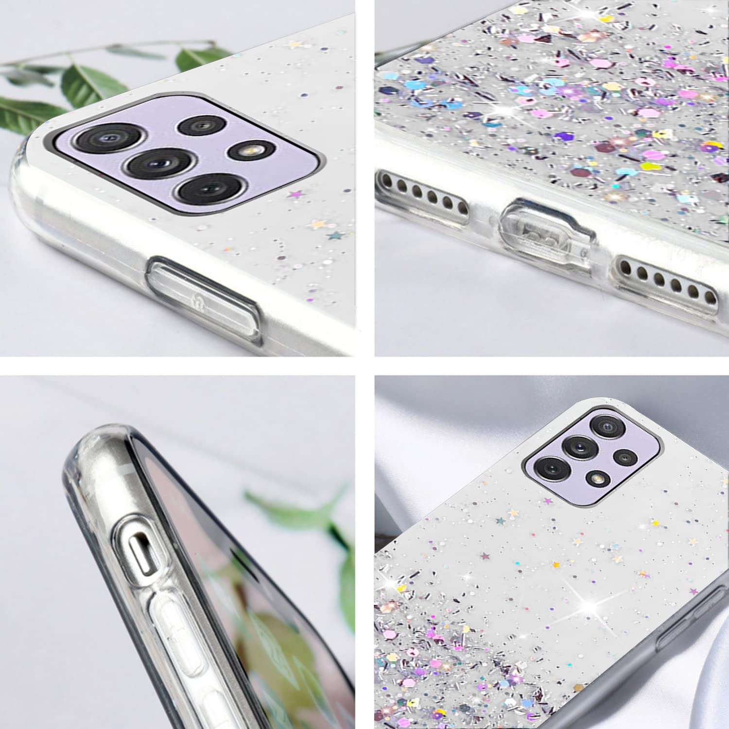 Phone Case for Samsung A13 Case Glitter Black, Samsung Galaxy A13 Case Clear Silicone Anti-Scratch Bling Bling Cover (Samsung A13 4g, Clear) 6