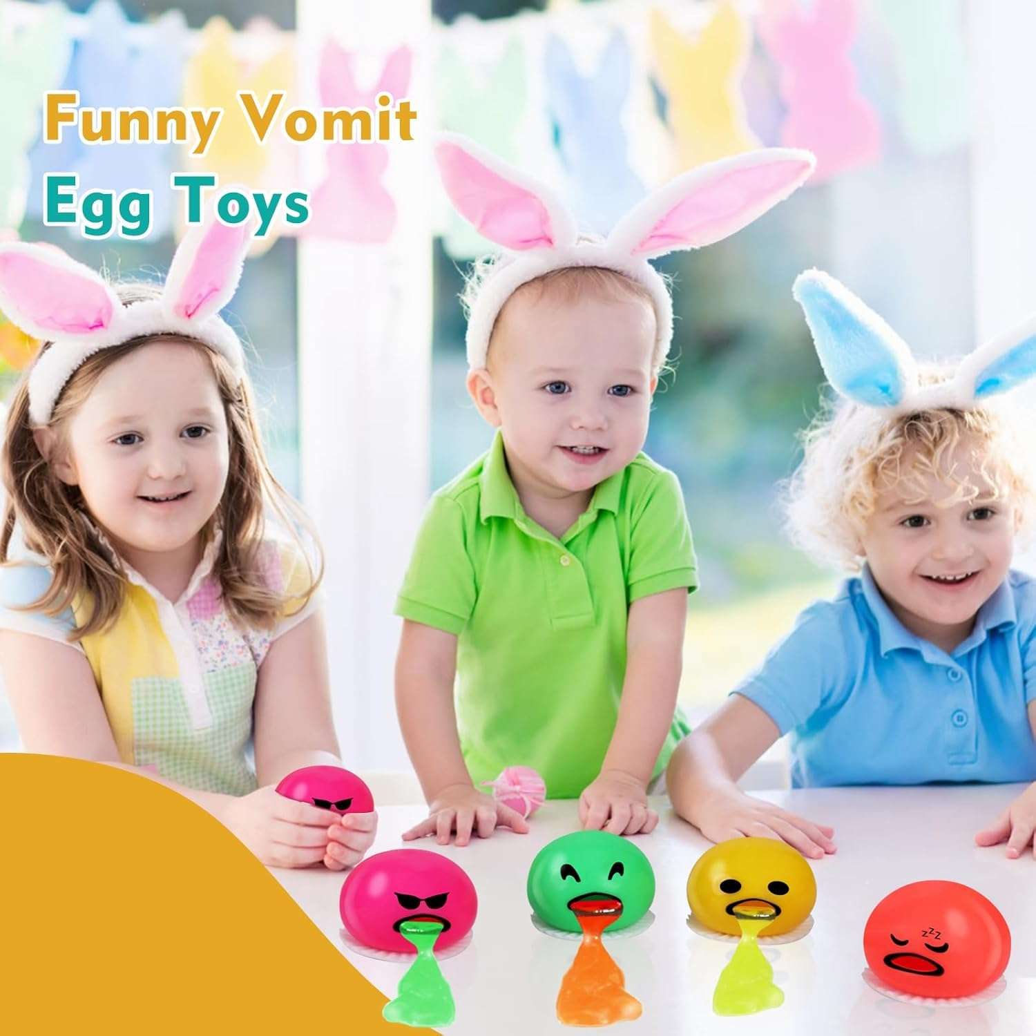 PELO 2 Pcs Vomiting Egg Ball for Kids Egg Balls Toys, Puking Slime Egg Yolk Ball, Squeeze Toy Lazy Egg Vomit Yolk Toy for Kids Boys and Girls 5