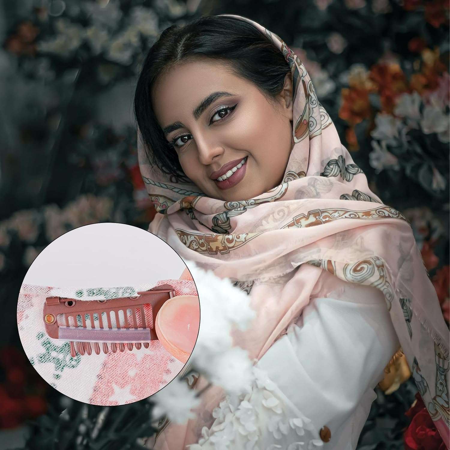 INHEAVEN 9 pcs Wig Clip with Safety Pins, 10-Teeth Hair Extension Snap Clips Invisible Strong Wig Combs to Secure Wig No Sew Chunni Grip Dupatta Clips (BROWN, 9) 6