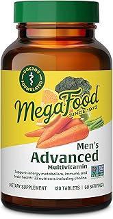 MegaFood Men's Advanced Multivitamin for Men - Doctor -Formulated - Choline, Vitamin B12, Vitamin D, Vitamin C & Zinc - Brain Health & Immune Support - Non-GMO - Vegetarian - 120 Tabs (60 Servings) 1
