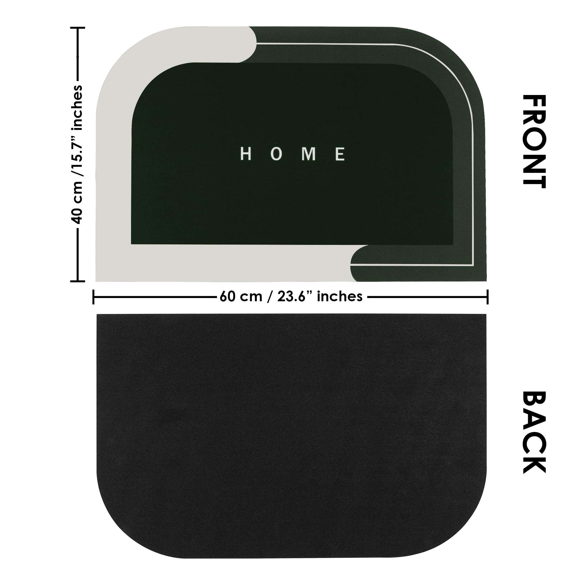 MollisHomes Rubber Bath Mat 4 MM, Anti-Skid Water Soaking Bathroom Rug Door,Floor mat, Soft Quick Dry Water Absorbent Mat for Home Office 40x60cm - Grey 3