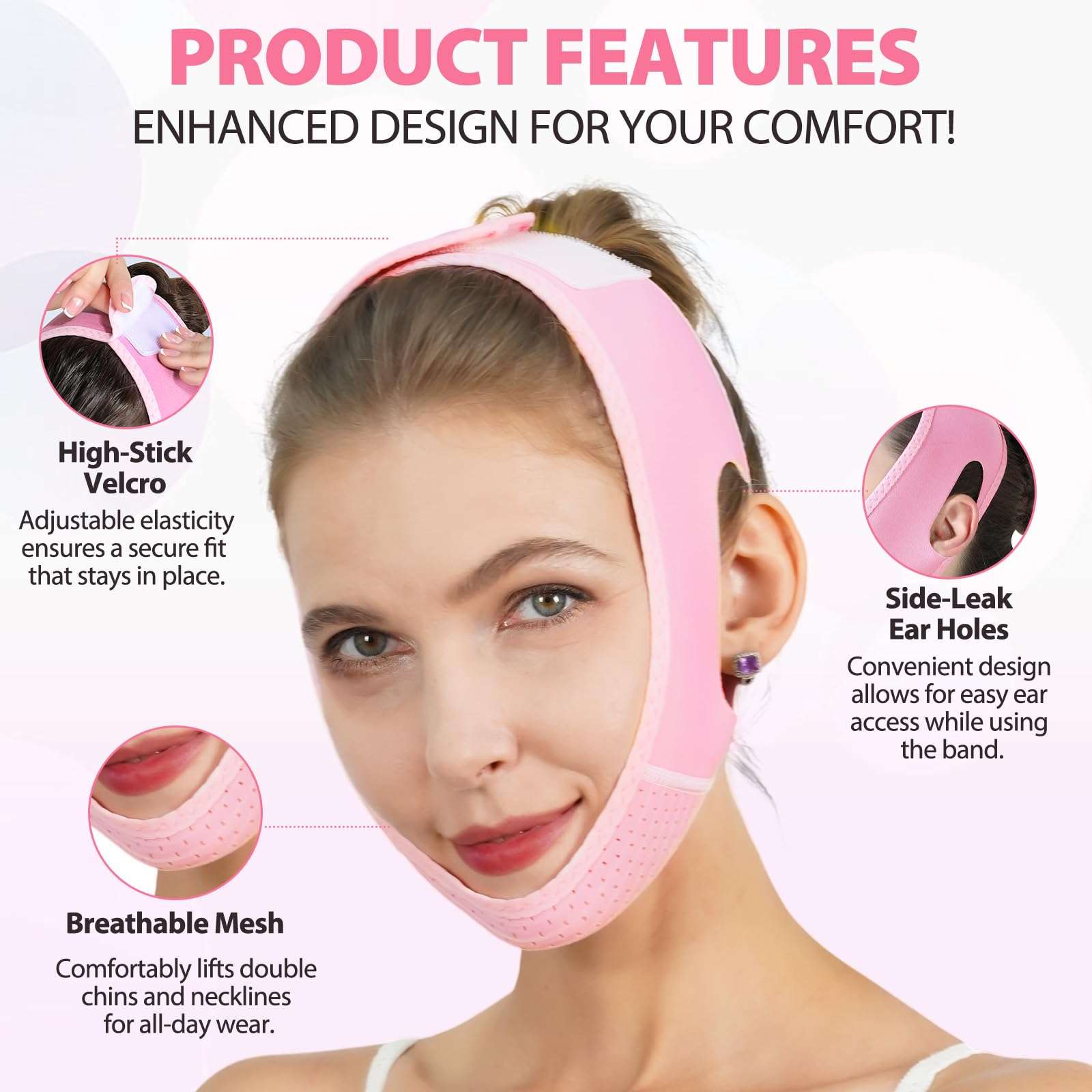 Reusable V Line Lifting Mask Facial Slimming Strap, Facial Bandage Firms Sagging Skin, Double Chin Reducer, Face Lift Prevent Sagging. 3