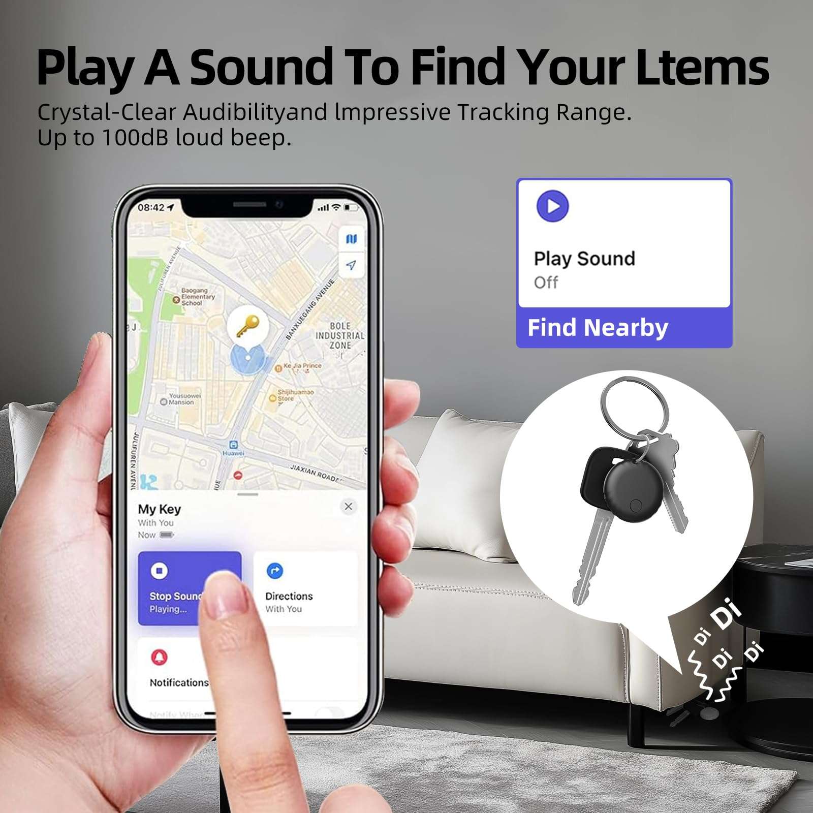 Air Tags, Smart Tag Works with Find My App (iOS Only), Keys Finder and Item Locator for Luggage, Backpack, Suitcases and More, Replaceable Battery, IP67 Waterproof Tracking Tags-3 Pack (Black) 4