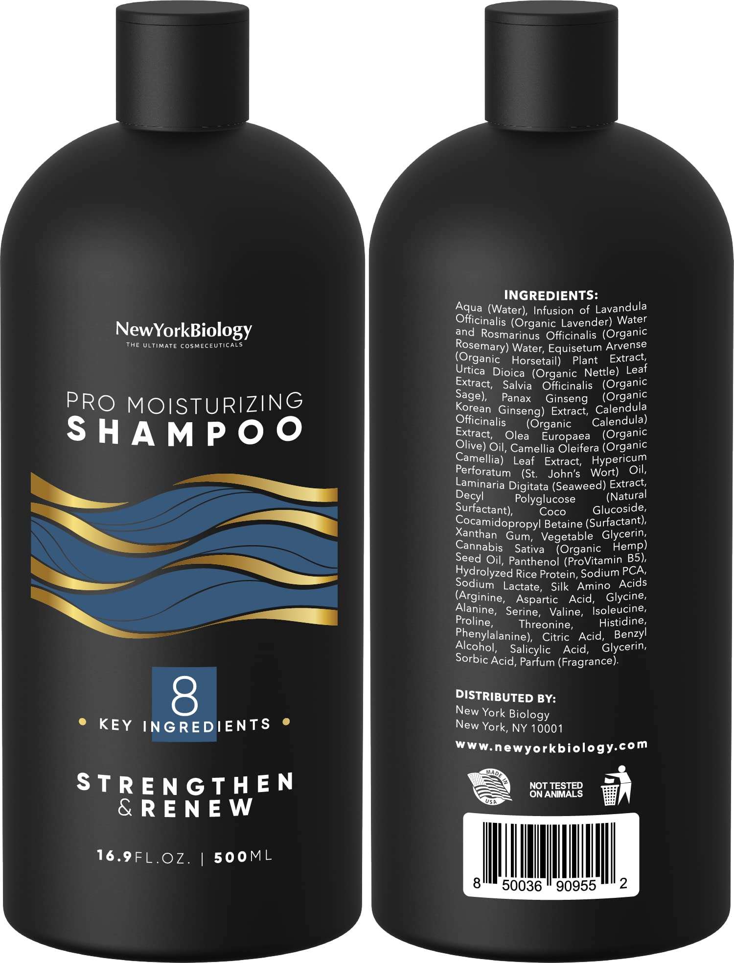 New York Biology Pro Moisturizing Shampoo and Conditioner Set 16 oz – Sulfate Free Shampoo for Color Treated Hair and Dry Damaged Hair – Hydrating Shampoo and Conditioner for Men and Women 3