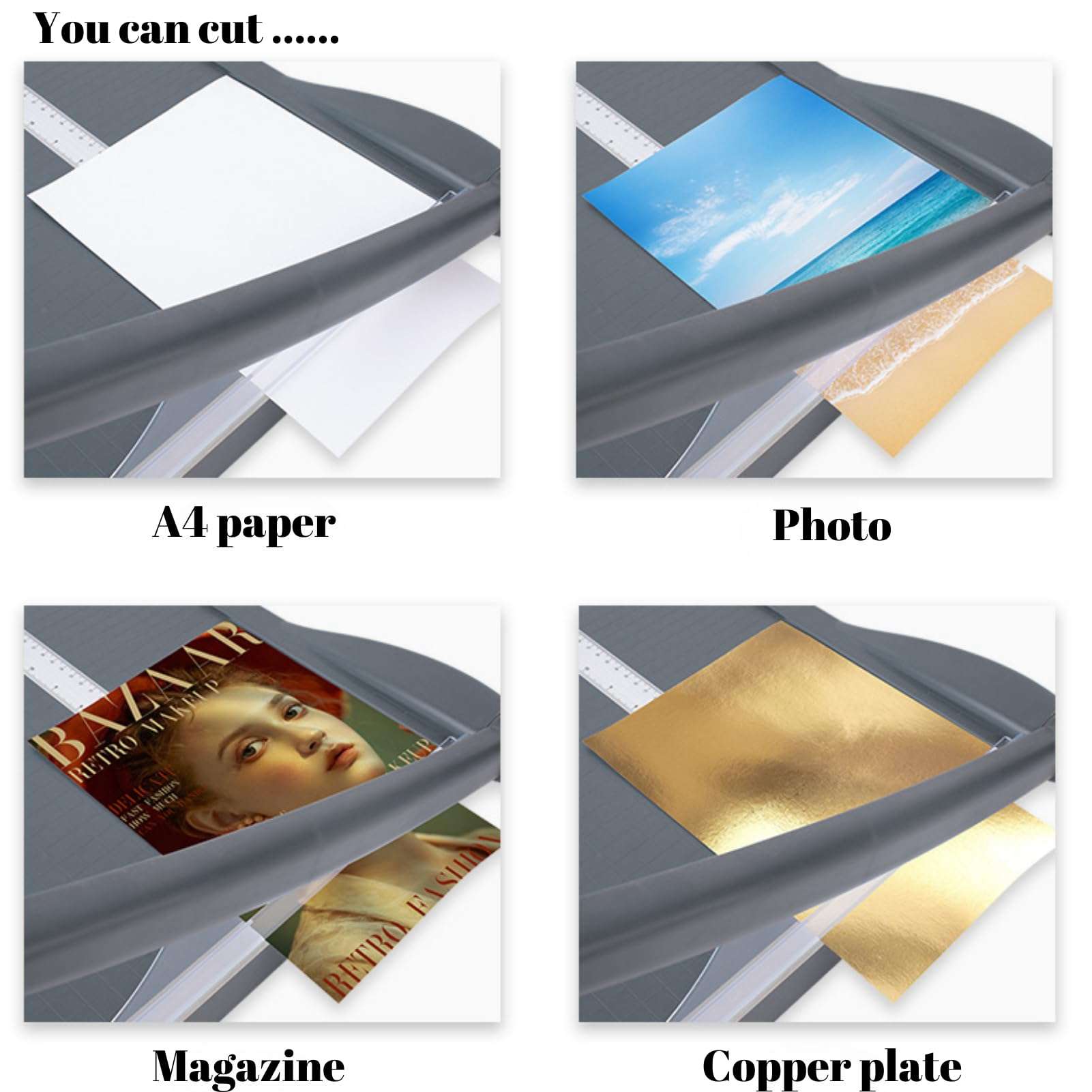 12 Inch Paper Cutter, 16 Sheet Capacity Guillotine Paper Cutter Paper Cutting Board, Guillotine Trimmer for Cutting of Cardstock, Photos, and Crafts 5