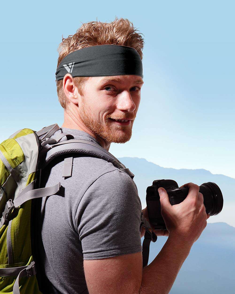 Vgogfly Sweat Headbands for Men Sweatbands for Mens Headband Running Sweat Bands Headbands Men Workout Sports Hairband for Men Thin Fitness Gym Yoga Men Headband Black Blue Army Green 2