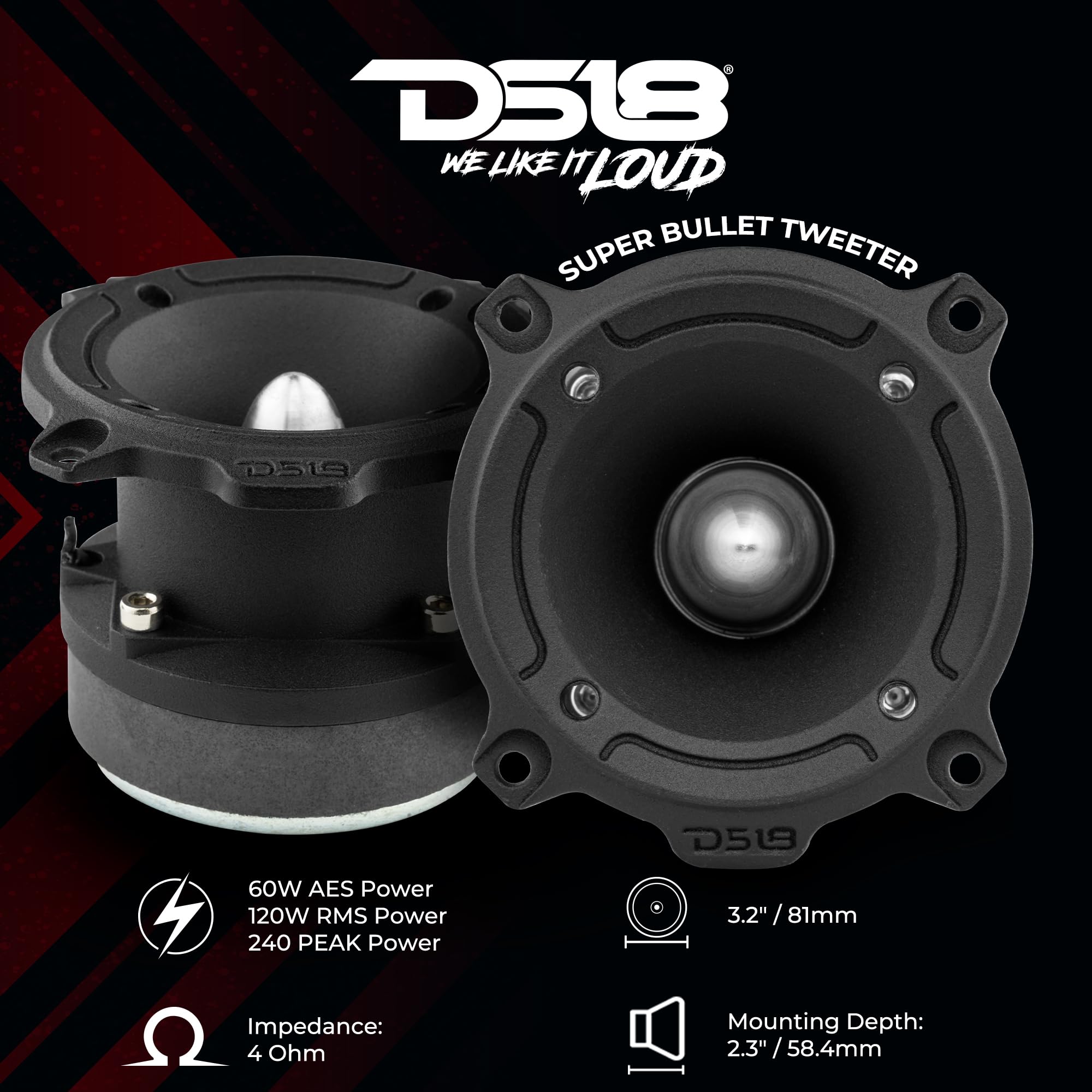 DS18 Ultimate Car Audio Upgrade Bundle - 2X 10 Midrange Loudspeaker + 2X Super Bullet Tweeters - Power, Precision, Perfection 3