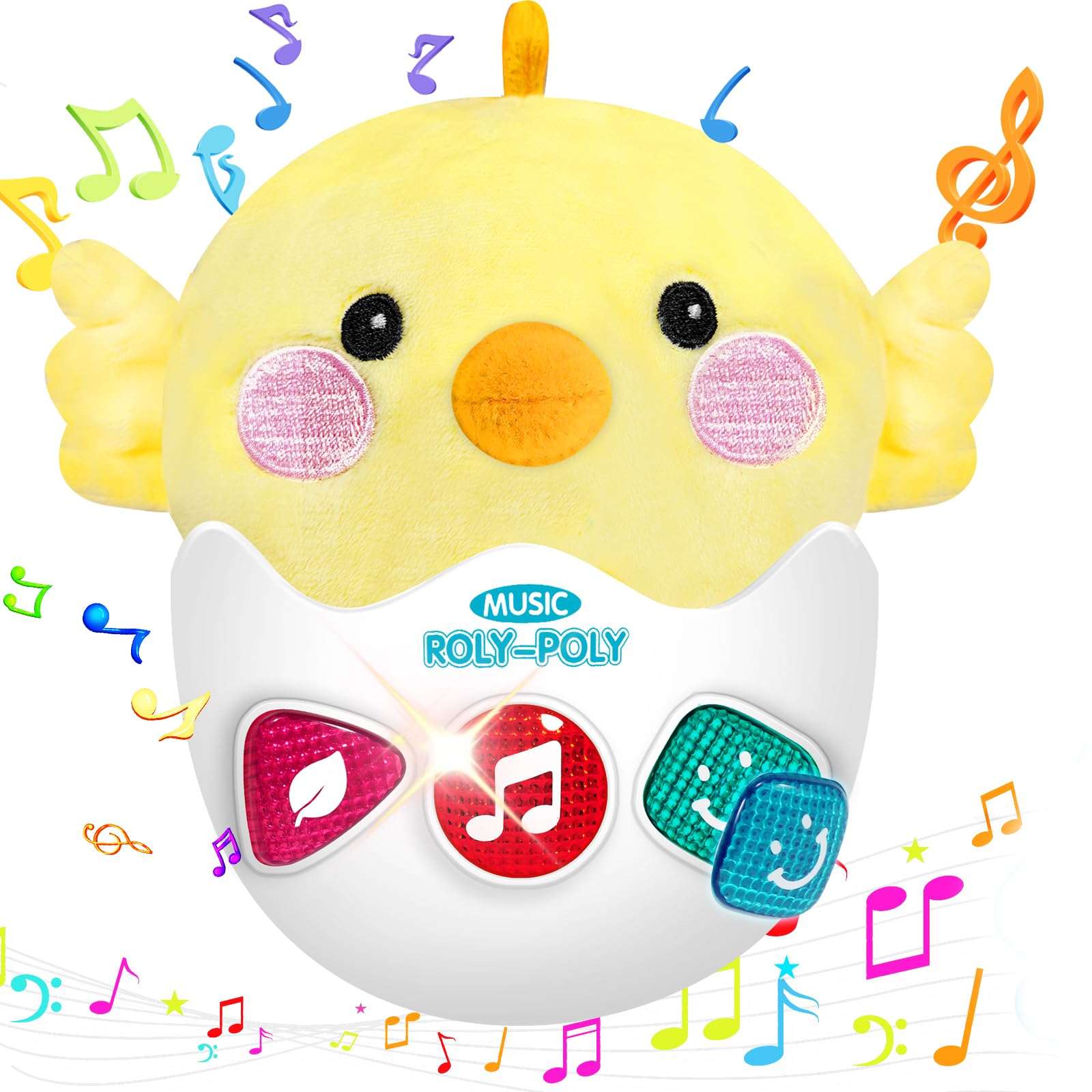 Baby Toys chicken Stuffed Animals: Infant Tummy Time Musical Toys for Toddlers 6 7 8 9 10 11 12 Months Babies Boy - 1st Birthday Girl Gifts, 6-12 12-18 Newborn Light & Sounds Sensory Toys 1