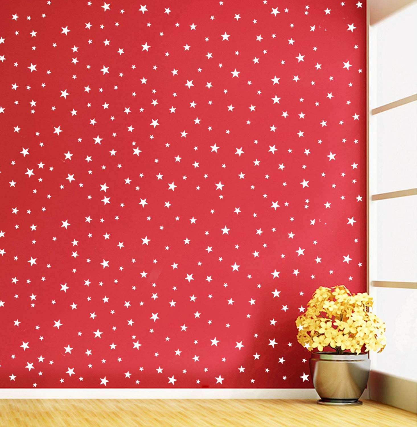 JURUOXIN Star Wall Stickers Wall Decals Removable Home Decoration Easy to Peel Stick Perfect for Baby Kids Nursery Bedroom Pack of 160Pcs (White) 3