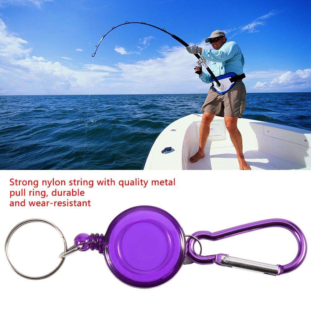 3Pcs Key Chain Reel, Heavy Duty Retractable Nylon Cord Ring Reel Badge Holder with Clip(Purple) 5
