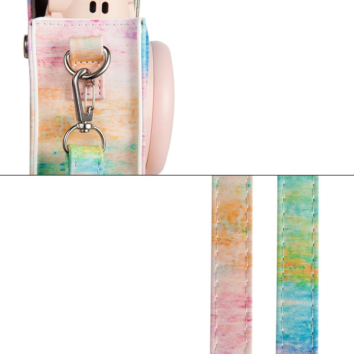 CAIUL Camera Carrying Case Compatible with Fujifilm Instax Mini 8 8+ 9 Camera, Rainbow Mist 6