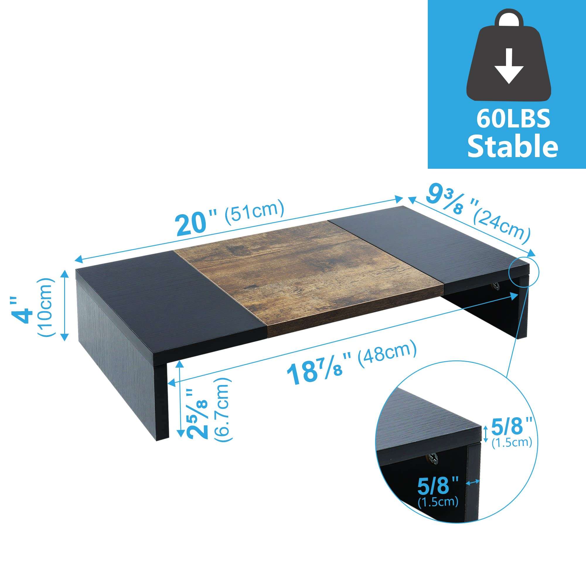 TEAMIX 20 Inch and 14.2 inch Desktop Monitor Stand Riser Printer Stand for Desk Organizer. 5