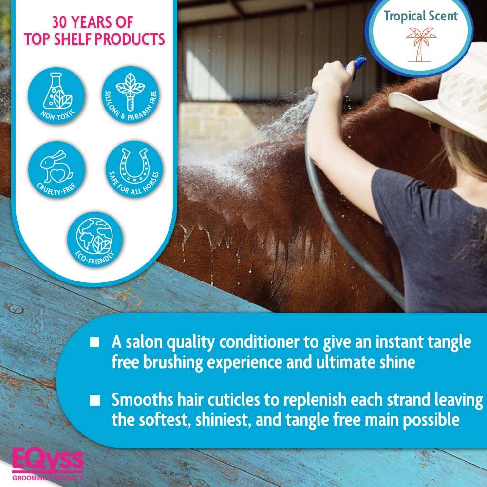 EQyss Premier Equine Conditioner - Moisturize Skin, Detangle Horse's Mane, Tail, & Coat, Add Shine, Tangle-Free Brushing, Minimize Flyaways (16 oz) 5