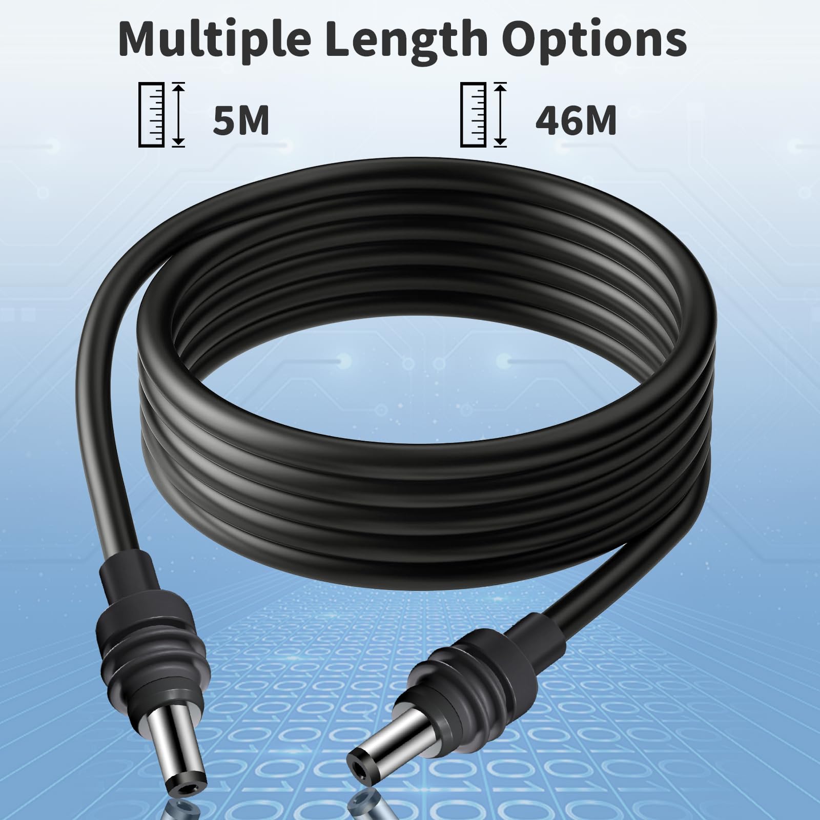 NKJIH Starlink Mini Power Cable 5m/16.4 ft, Waterproof DC Charging Cable, Compatible with Starlink Mini Power Supply Accessories 4