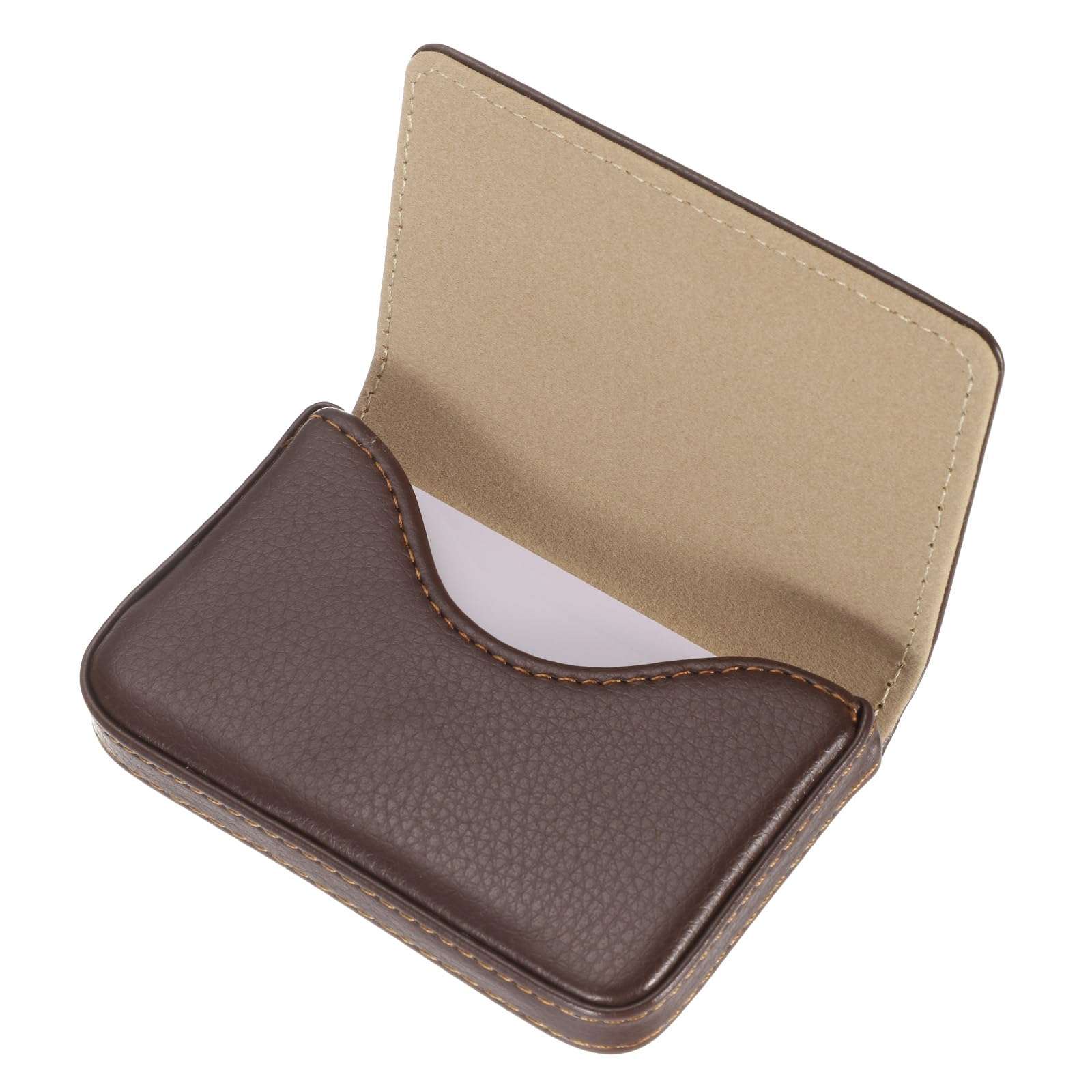 uxcell Business Card Holder, PU Leather Business Card Case Pocket Business Name Card Holder with Magnetic Shut for Men and Women, Dark Brown 1