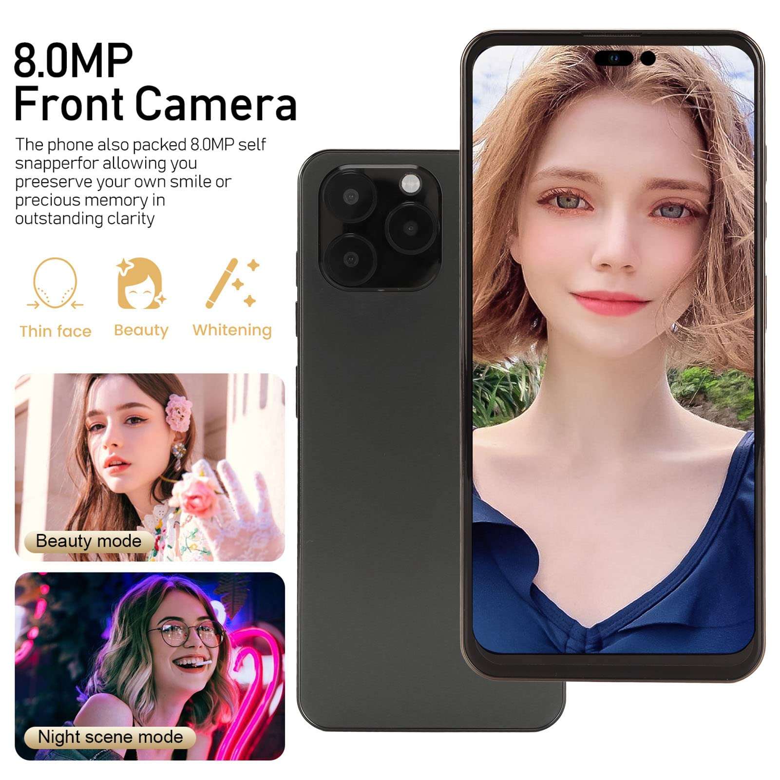 Dual SIM Cellphone, 4000mAh Battery 4G Unlocked Phone 6.7 Inch HD Screen 3 in 1 Navigation for Business (US Plug) 5