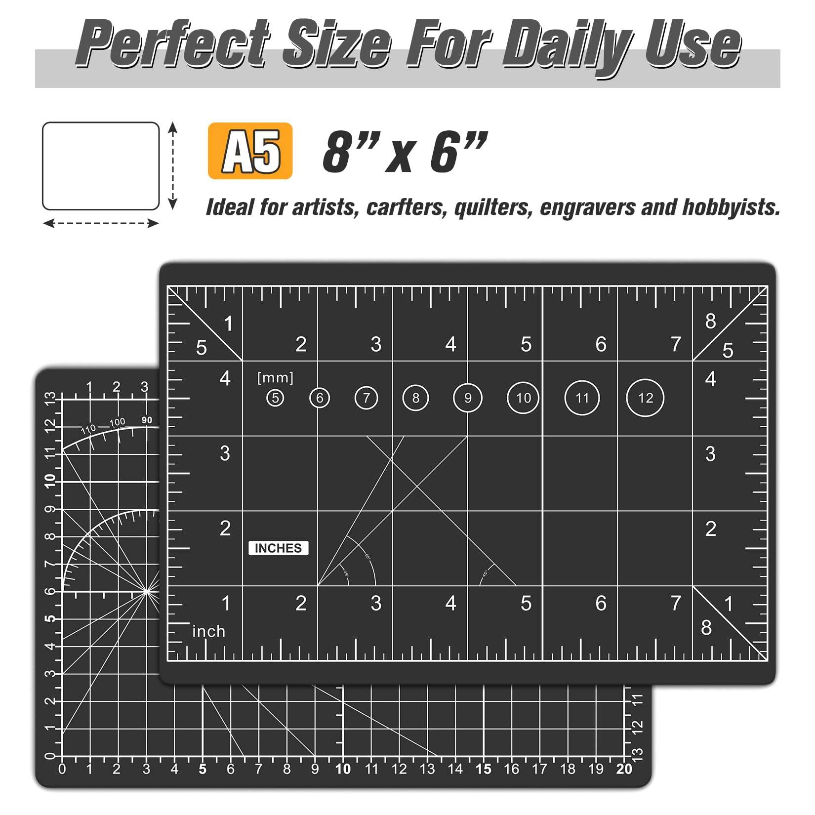 DIYSELF 1 Pcs Craft Knife Hobby Knife with 20 Pcs Stainless Steel Blades Kit and Black Cutting Mat 6in×8in (Gold) 6