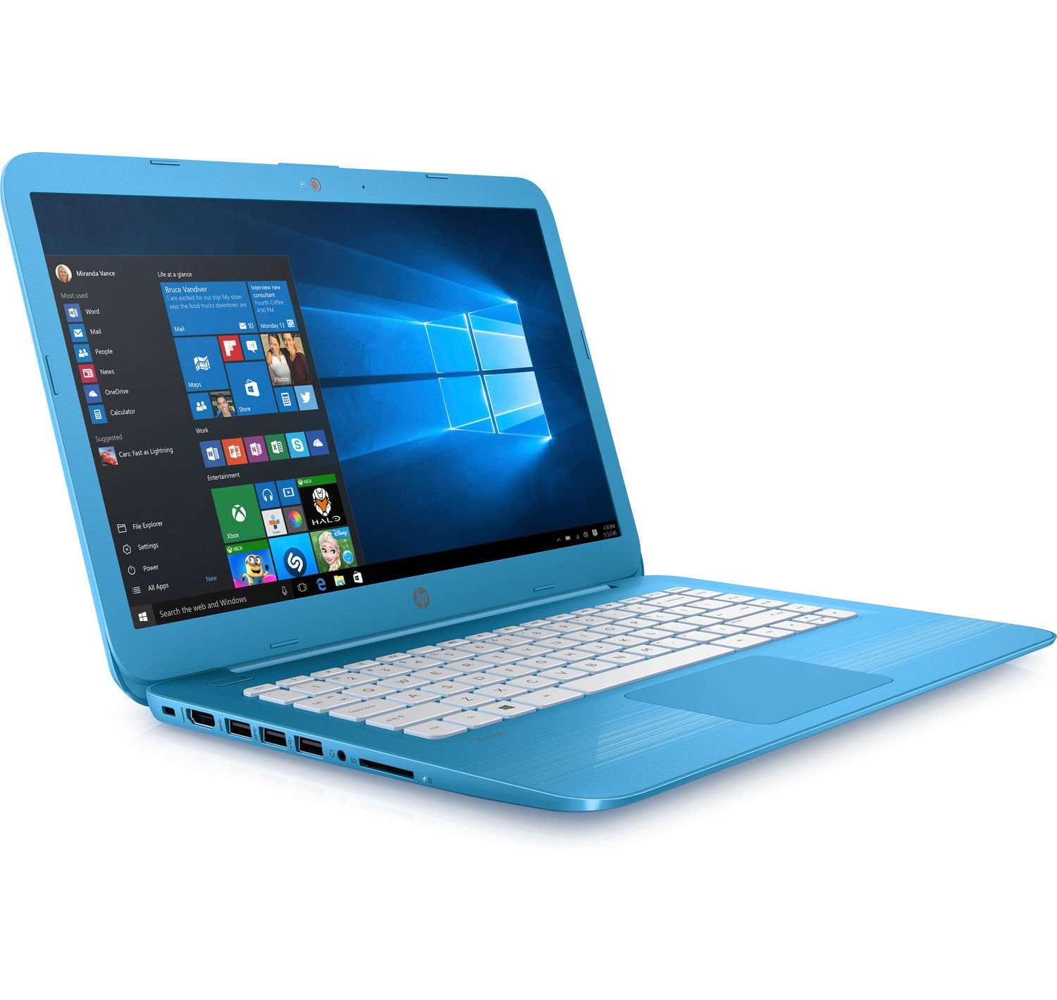 HP Stream - 14-ax010nr 14" Aqua Blue Laptop - Intel Celeron - 4GB RAM - 32GB eMMC (Renewed) 2