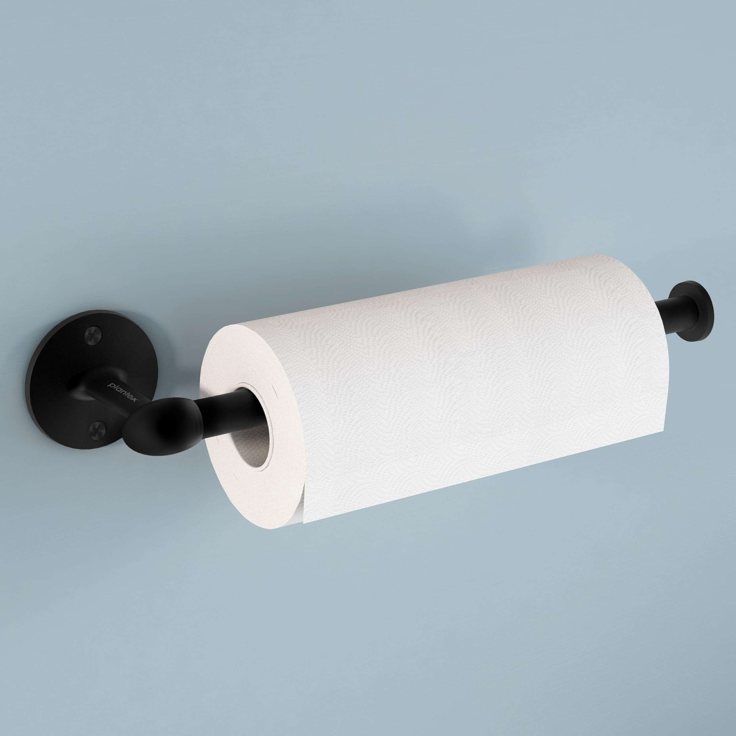 Plantex Stainless Steel Paper Holder/Kitchen Tissue Paper Roll Holder/Wall Mount Towel Stand/Kitchen Accessories - Pack of 1 (Black) 1