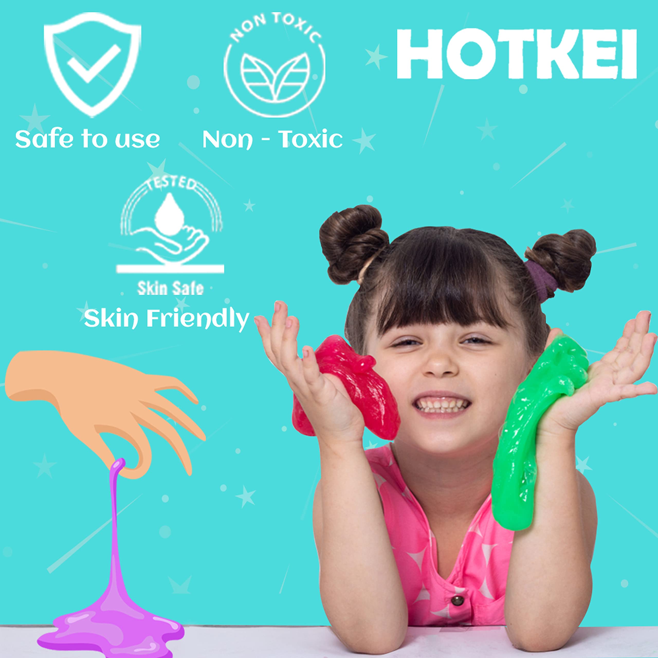 HOTKEI (500 ml) Slime Activator DIY Magic Toy Jelly Putty Making kit Set Borax Slime Activator Liquid Gel Toy for Boys Girls Kids for Making Slime at Home 4
