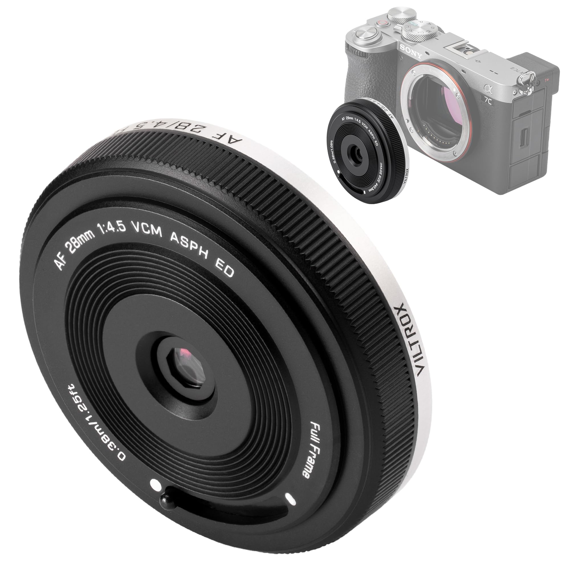 VILTROX AF 28mm F4.5 FE Lens for Sony E-Mount,AF 28/4.5 Full Frame Lens for Sony E Autofocus, Ultra-Compact Wide-Angle Lens with Aspherical and ED Elements, Ideal for Street Photography