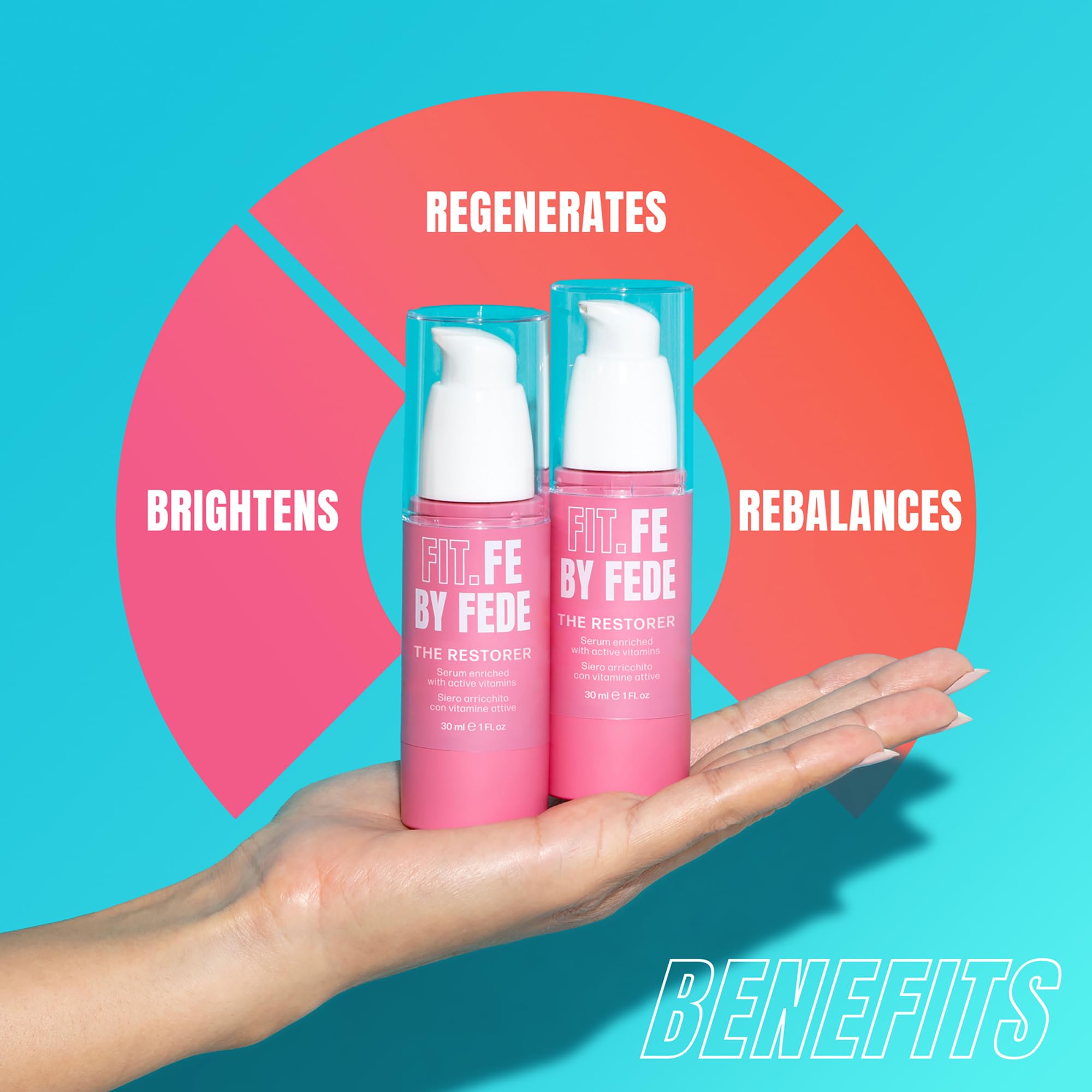 FIT.FE BY FEDE The Restorer Vitamin-Rich Facial Serum - Skin Care with Vitamin C Serum for Face - Vegan Facial Skin Care Products - 1 oz 5