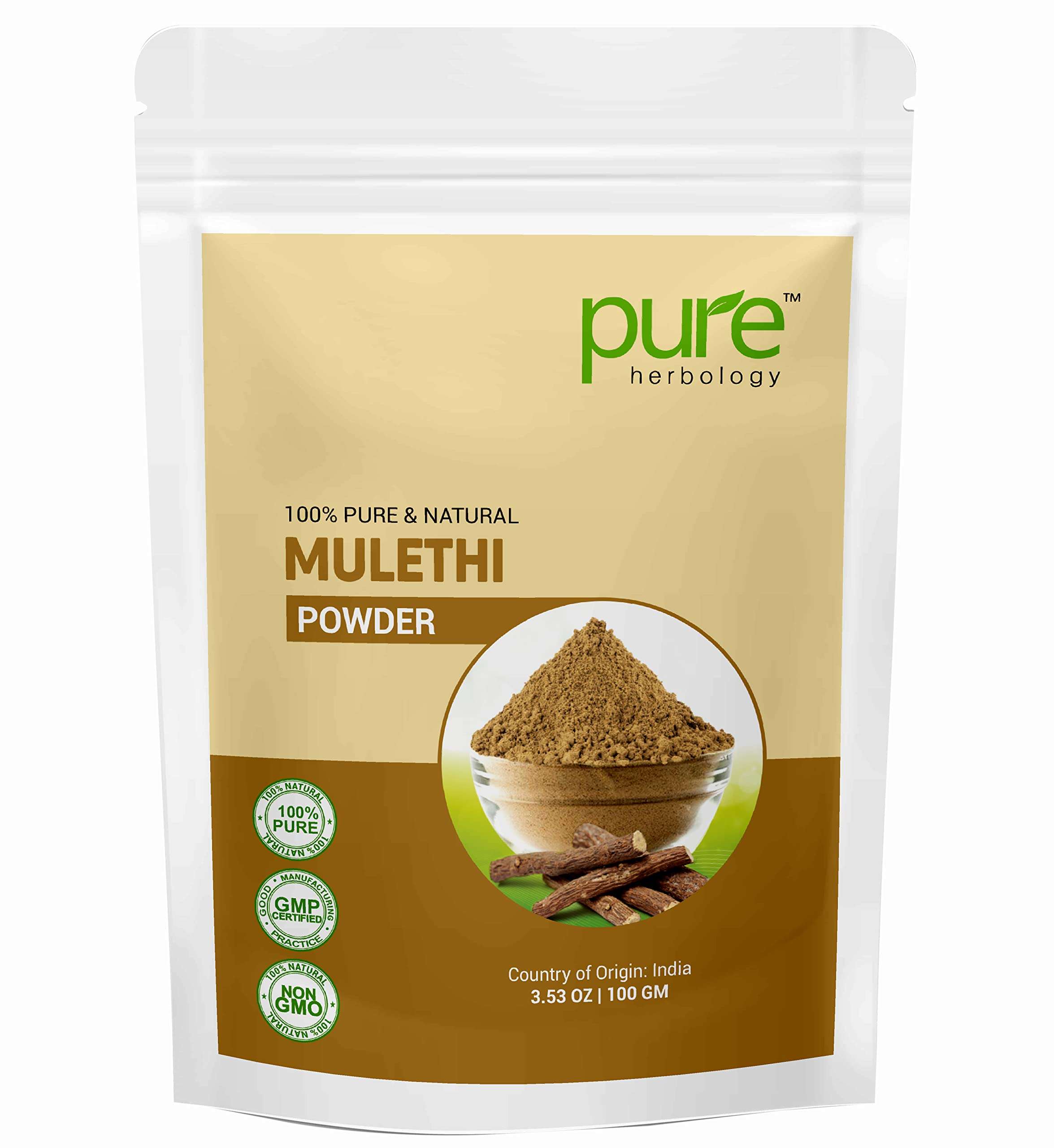 Pure Herbology Pure & Natural Mulethi Powder For Body, Skin and Hair, Licorice Powder - 200gm 1