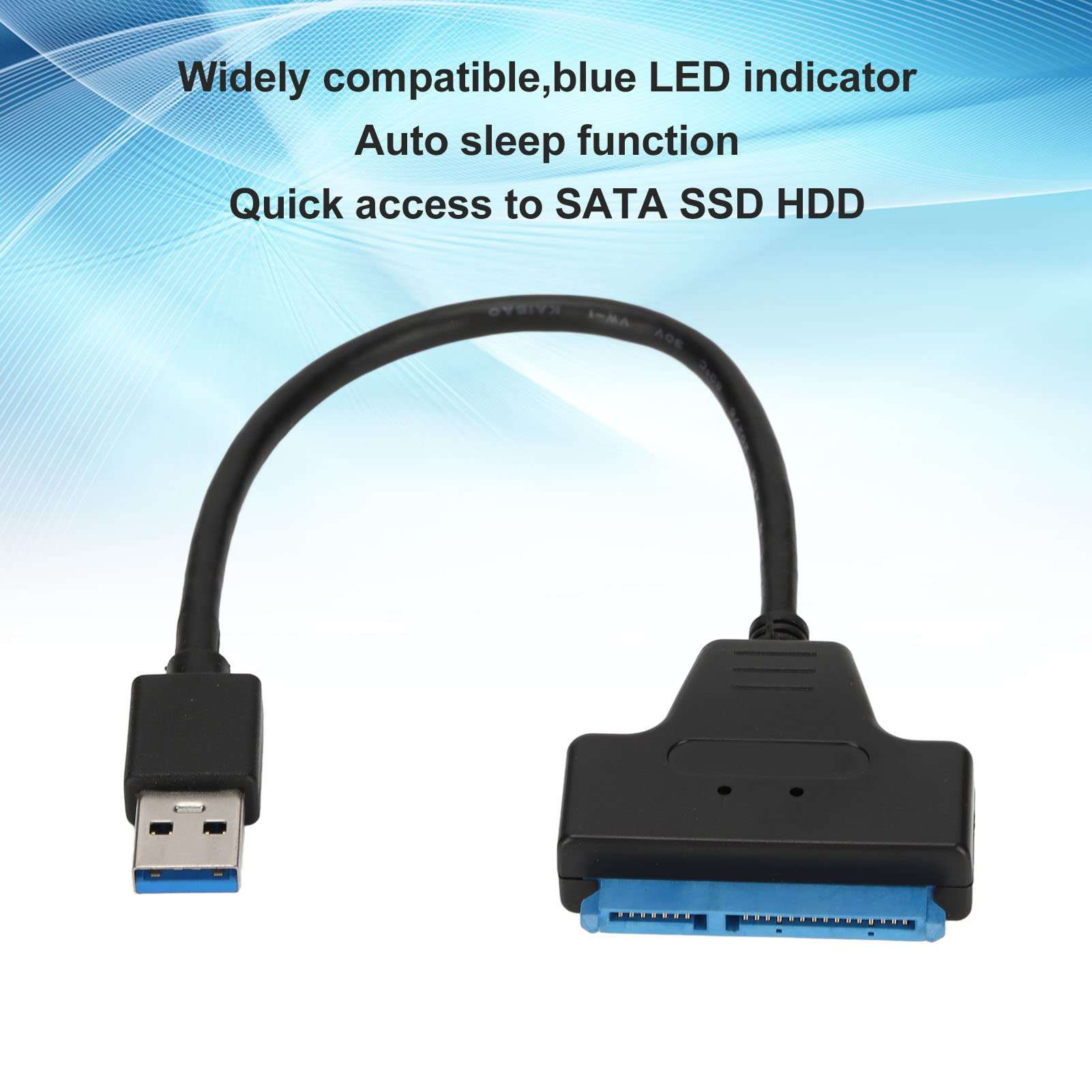 USB3.0 to SATA Adapter Cable, USB 3.0 to SATA III Hard Drive Adapter Converter for 2.5inch SSG HDD 3.5inch HDD, for Laptops, Tablets, Desktops, HDTV 2