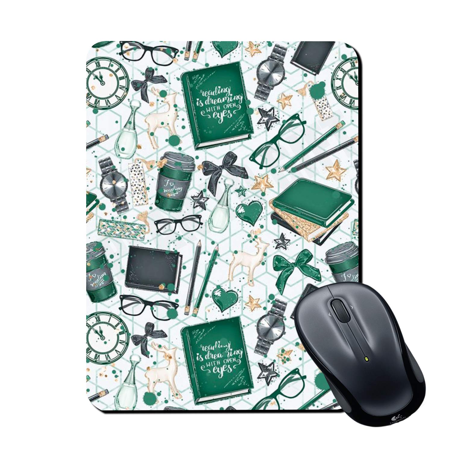 Plan To Gift Gaming Mouse Pad Google with Book Potrait Printed Multicolour Size 7x8.8 inches