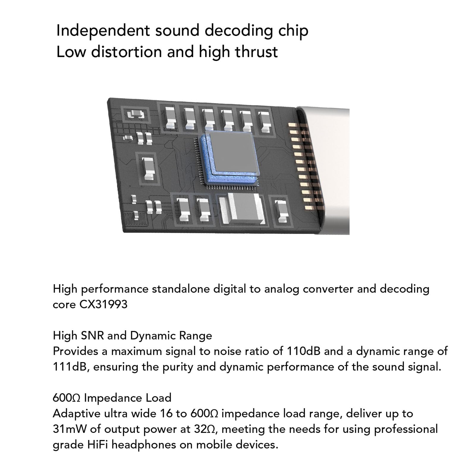 USB C to 4.4mm Headphone Jack Adapter, Type C to Headphone Jack Adapter, CX31993 Chip Cooperized Silver 384KHz/32bit Type C to 4.4mm Sound Adapter Cable 120mm 4